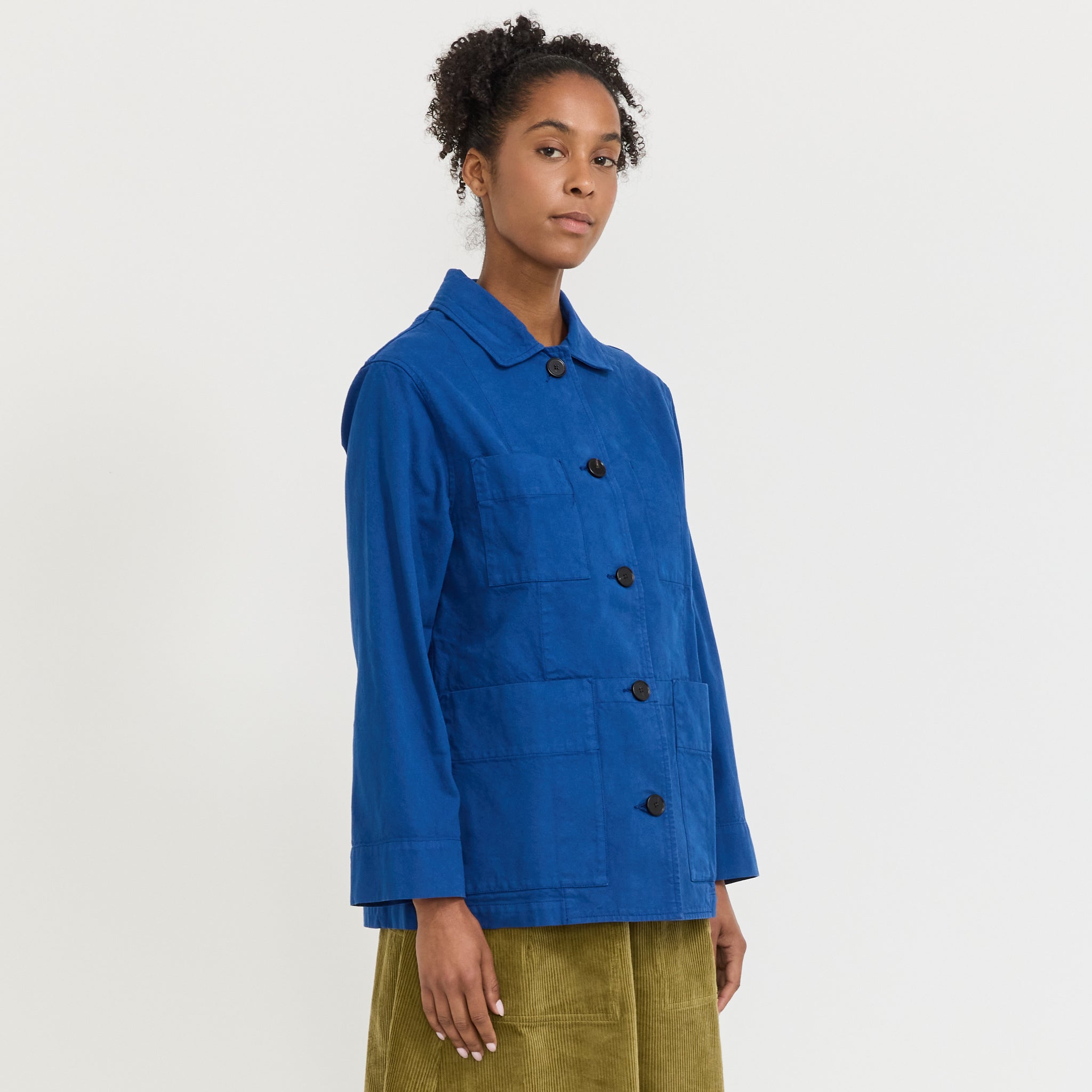Cotton Canvas Workwear Jacket Cobalt