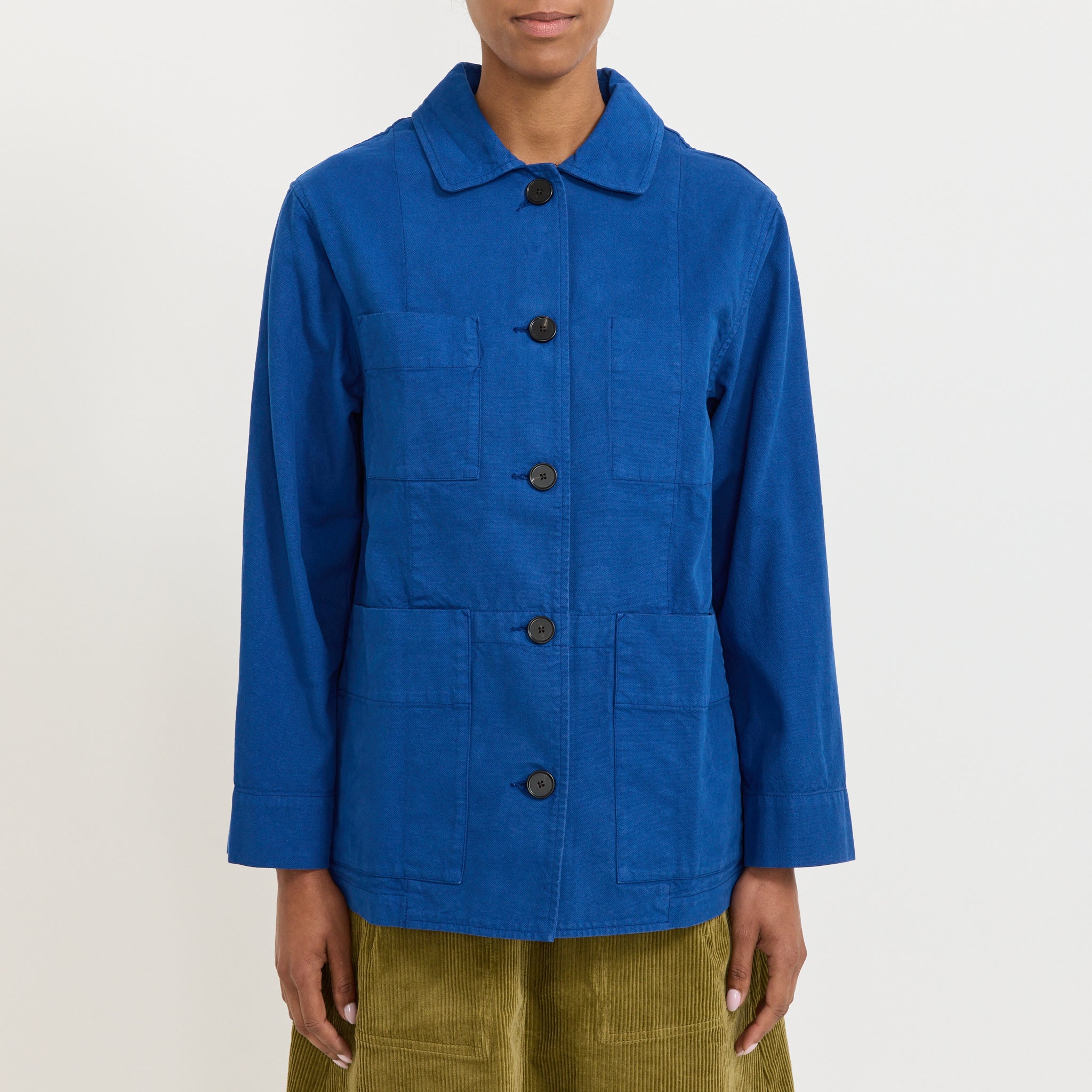 Cotton Canvas Workwear Jacket Cobalt