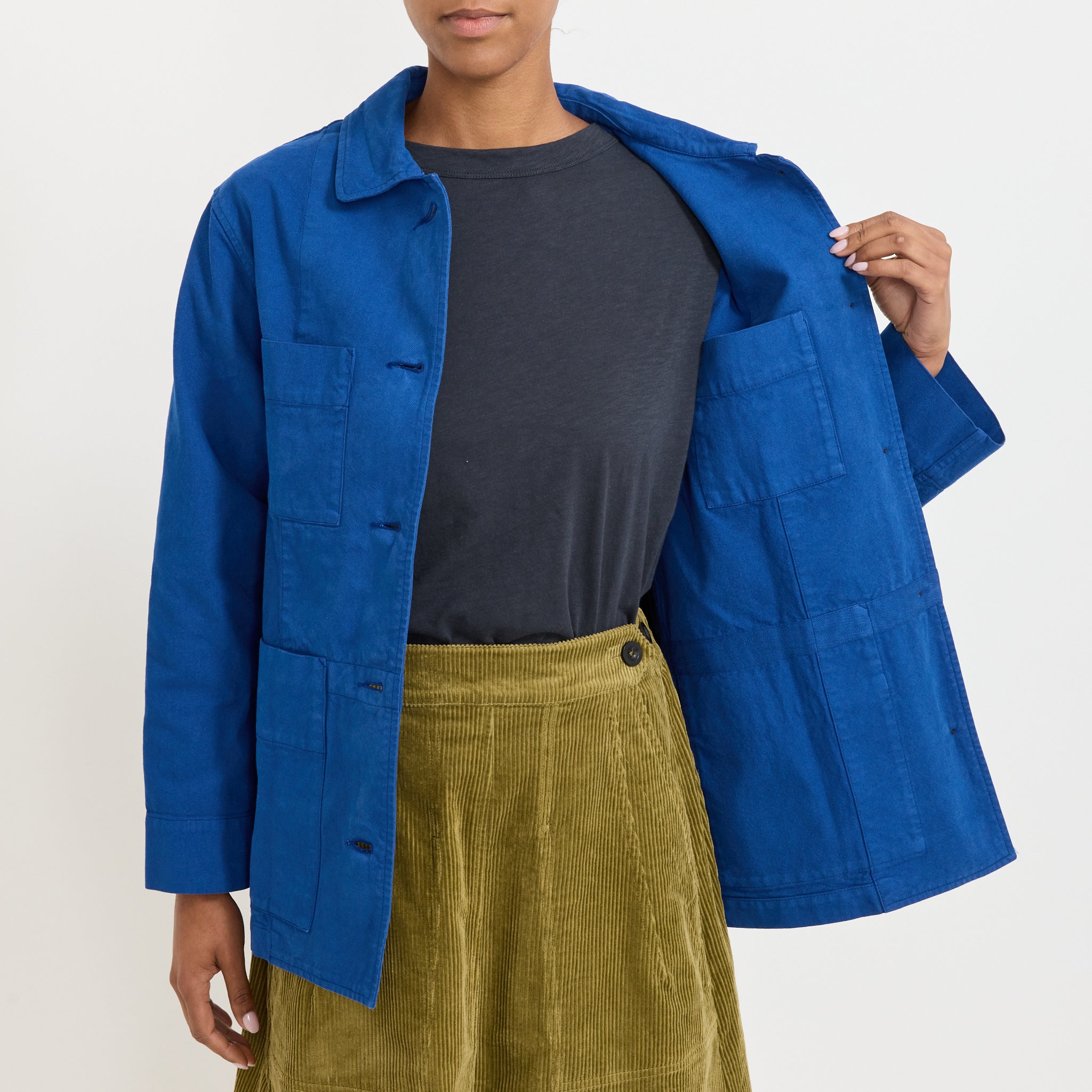 Cotton Canvas Workwear Jacket Cobalt