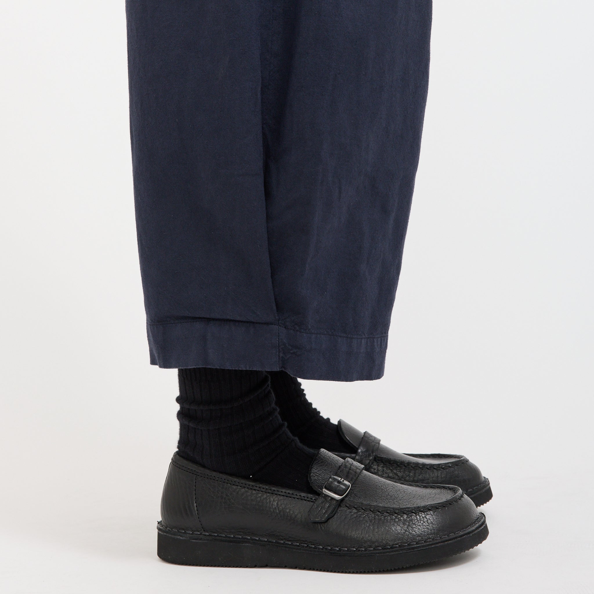 Toast | Cotton Linen Canvas Wide Leg Trousers Anthracite | Maplestore