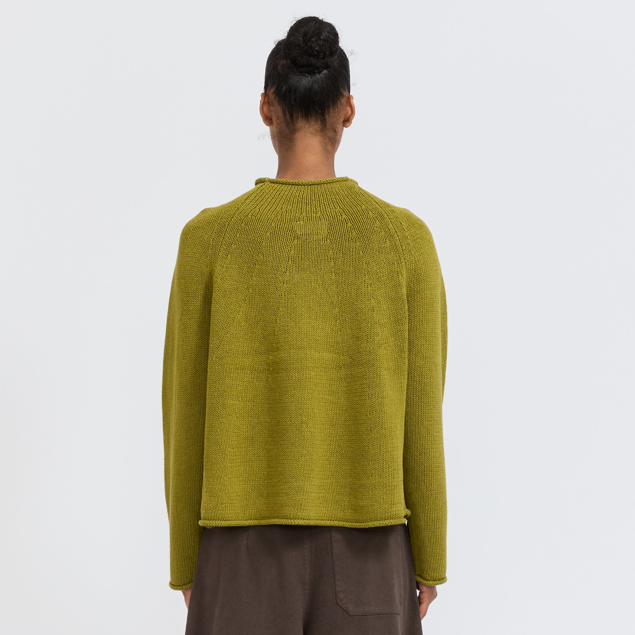 Organic Cotton Linen Easy Sweater Olivine