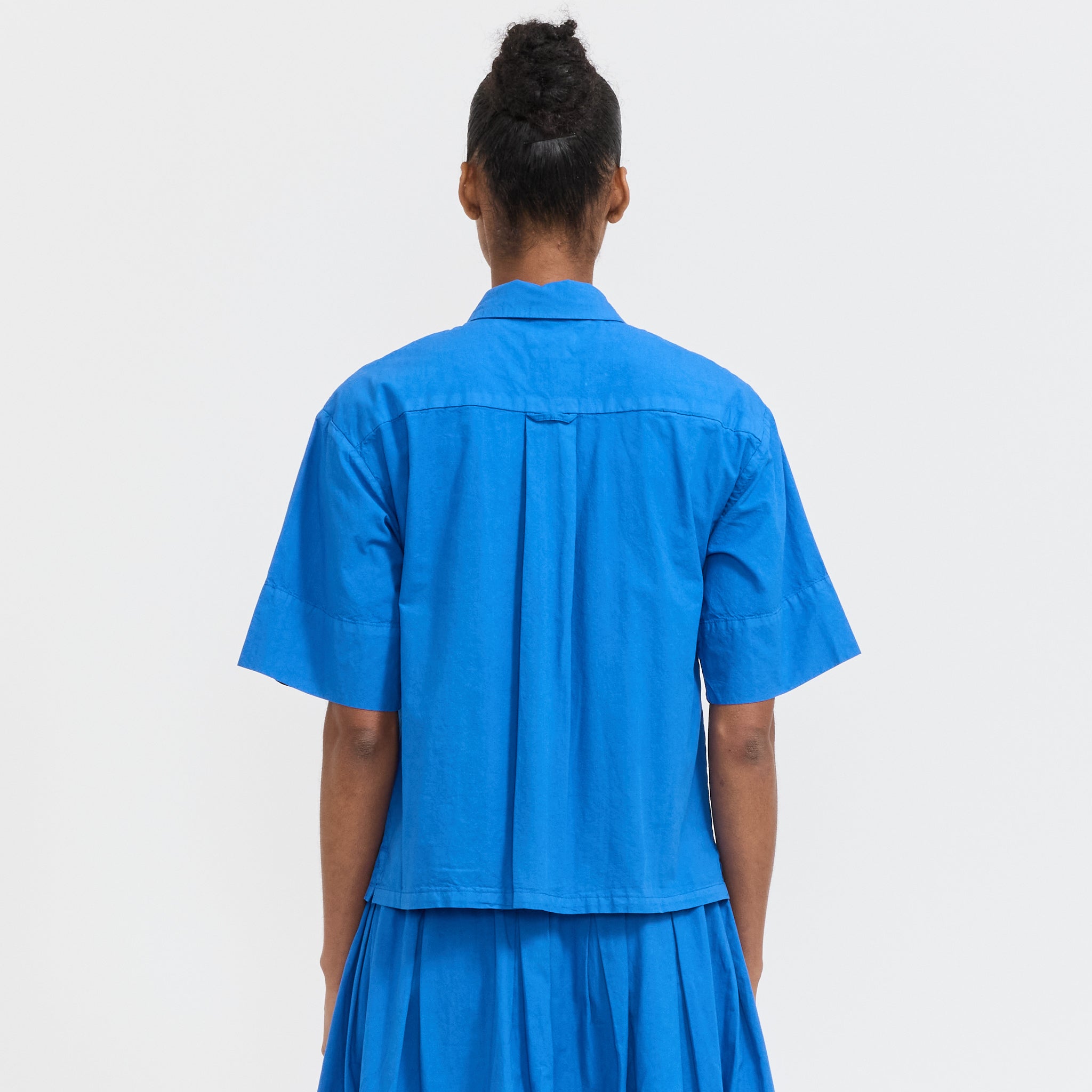 Toast | Cotton/Linen Poplin Shirt Enamel Blue | Maplestore