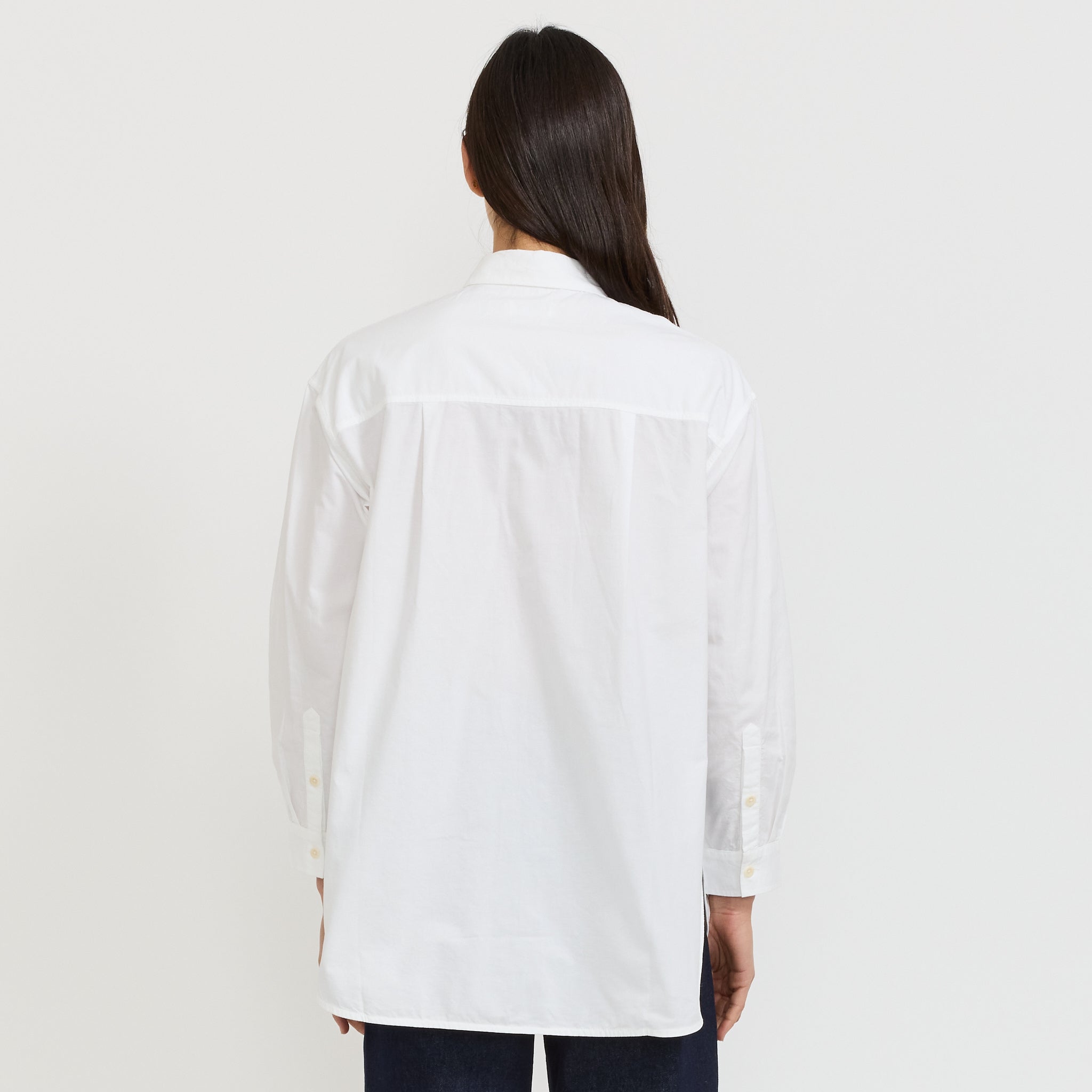 Cotton Oxford Oversized Long Shirt White