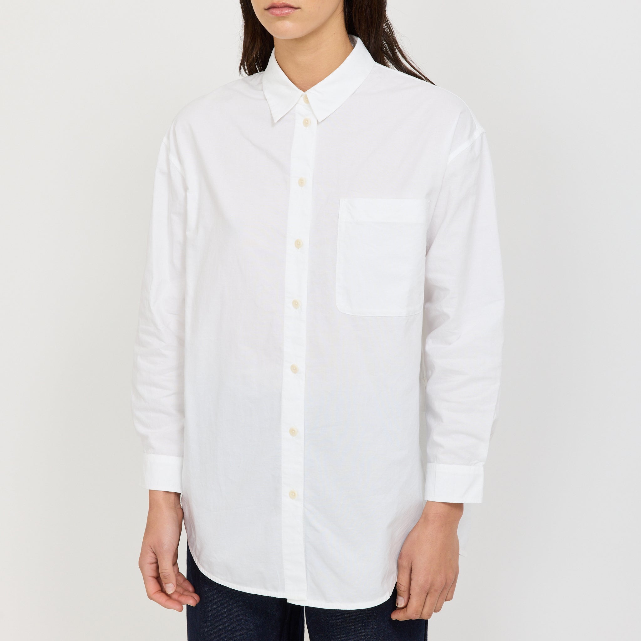 Cotton Oxford Oversized Long Shirt White