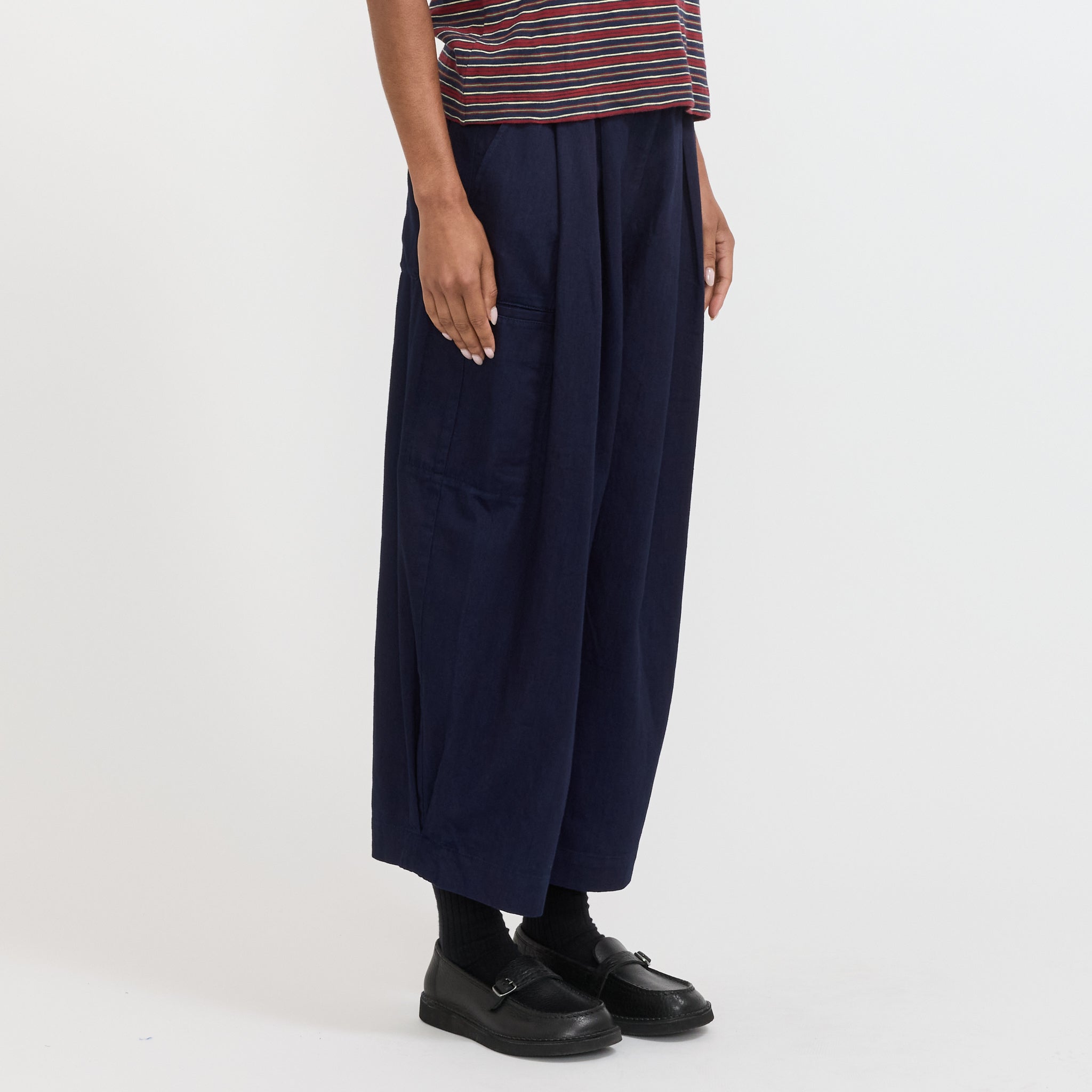 Toast | Cotton Twill Wide Leg Trousers Indigo | Maplestore