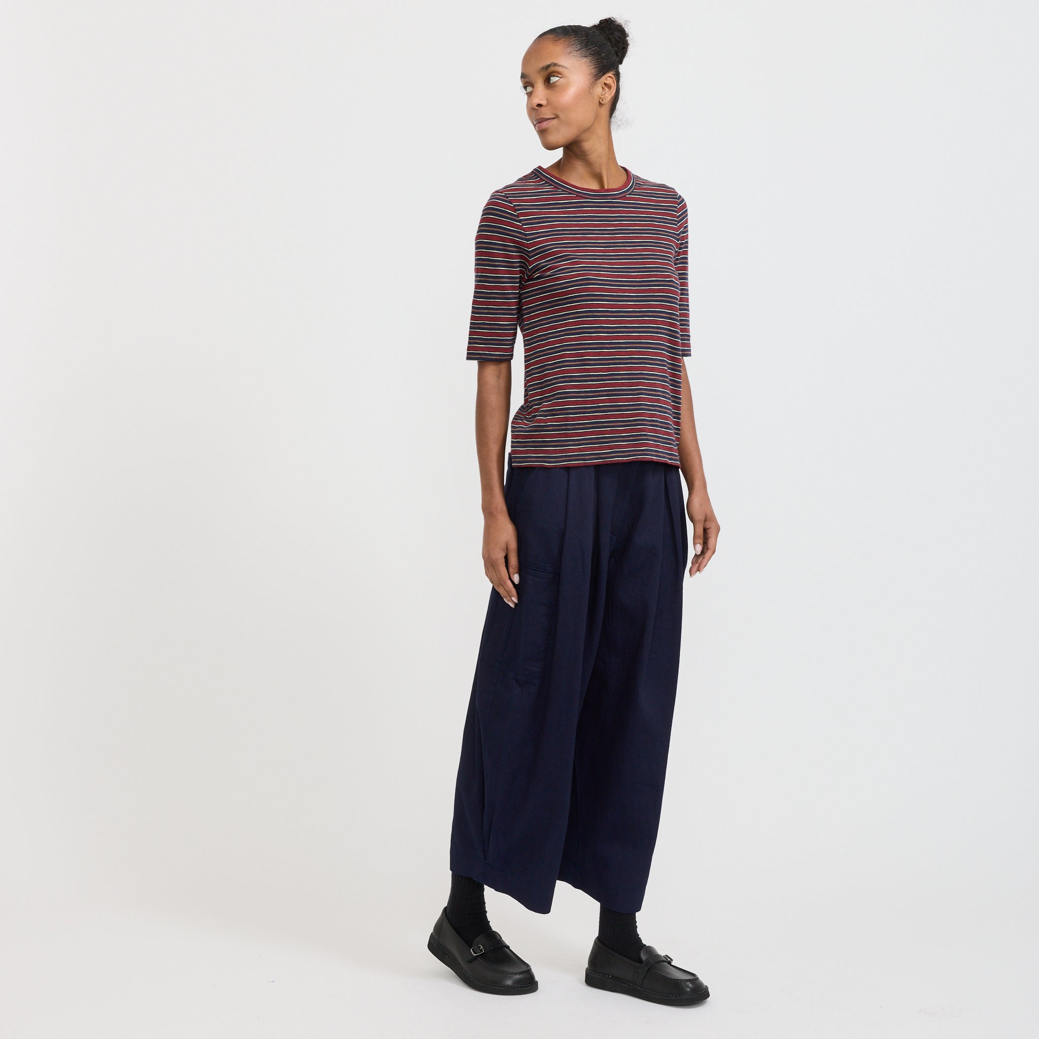 Toast | Cotton Twill Wide Leg Trousers Indigo | Maplestore