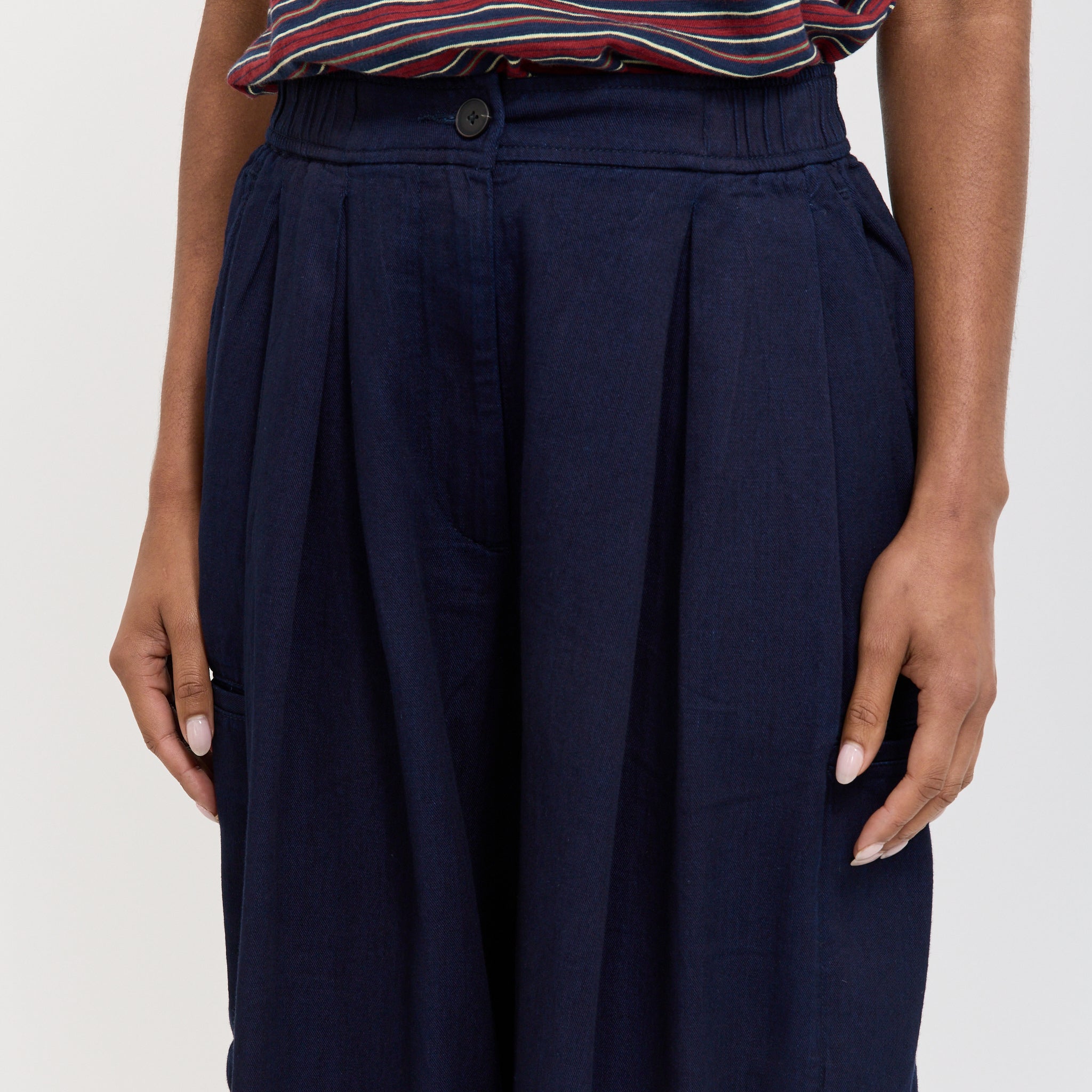 Toast | Cotton Twill Wide Leg Trousers Indigo | Maplestore