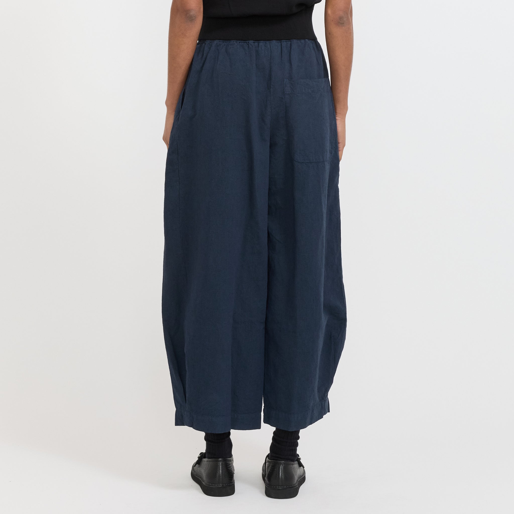 Toast | Micro Houndstooth Wide Leg Trousers Steel Blue | Maplestore
