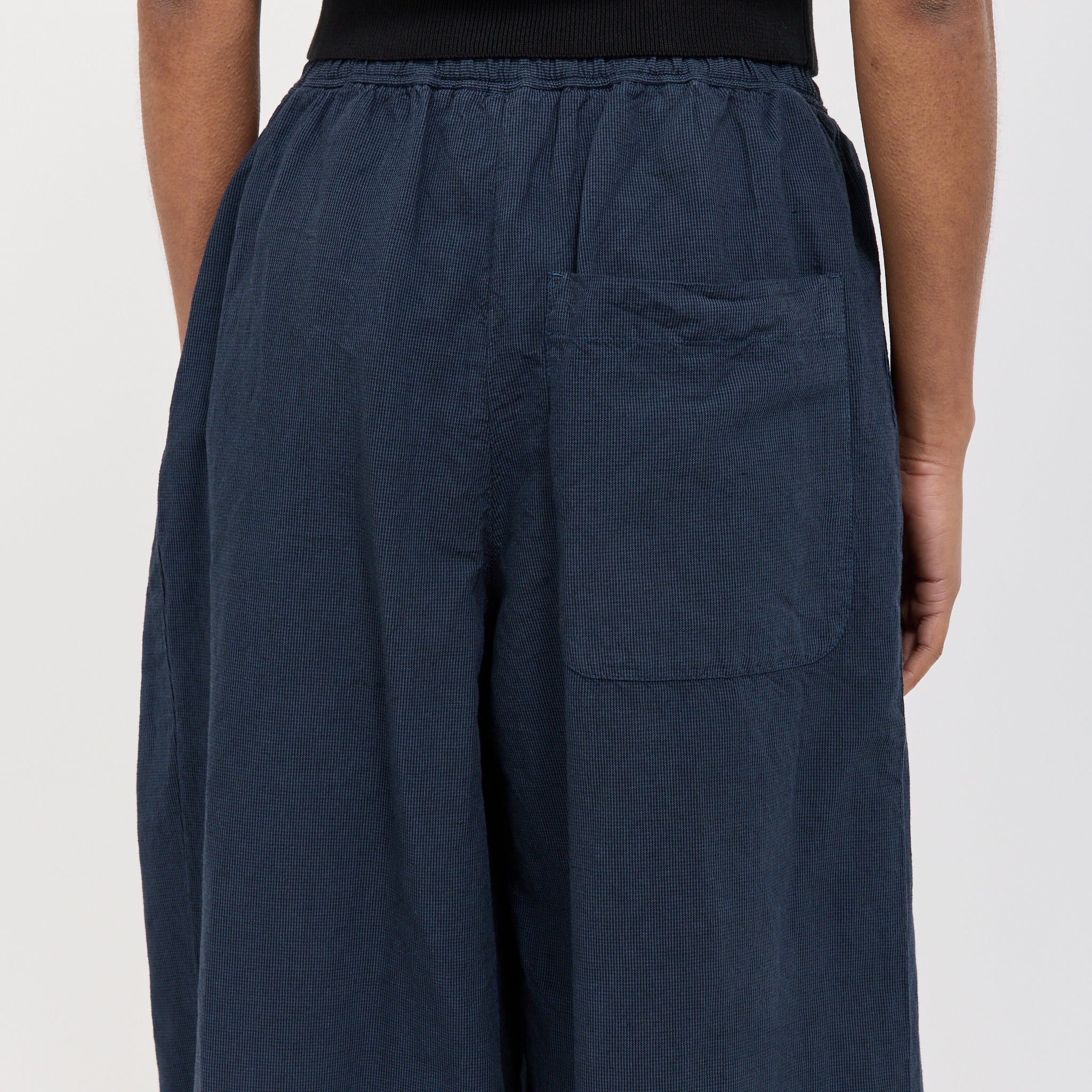 Toast | Micro Houndstooth Wide Leg Trousers Steel Blue | Maplestore