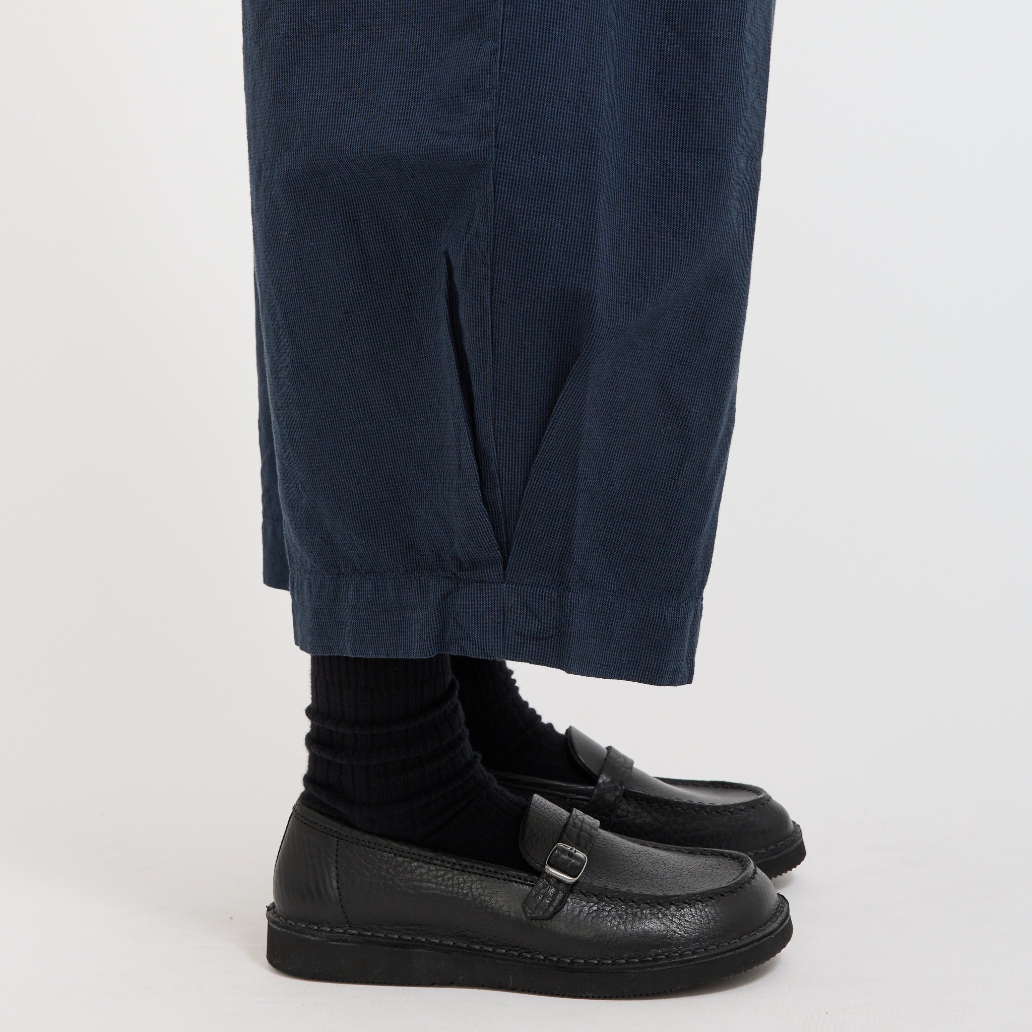 Toast | Micro Houndstooth Wide Leg Trousers Steel Blue | Maplestore