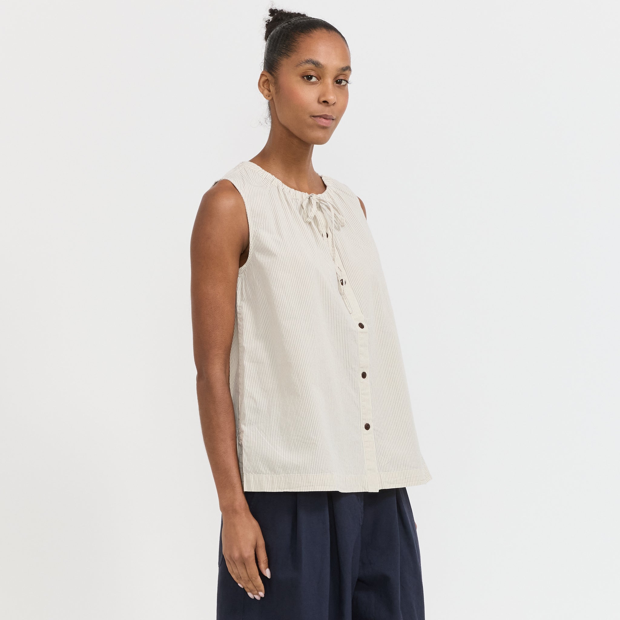 Toast | Mini Stripe Cotton Top Sunwashed Blue | Maplestore