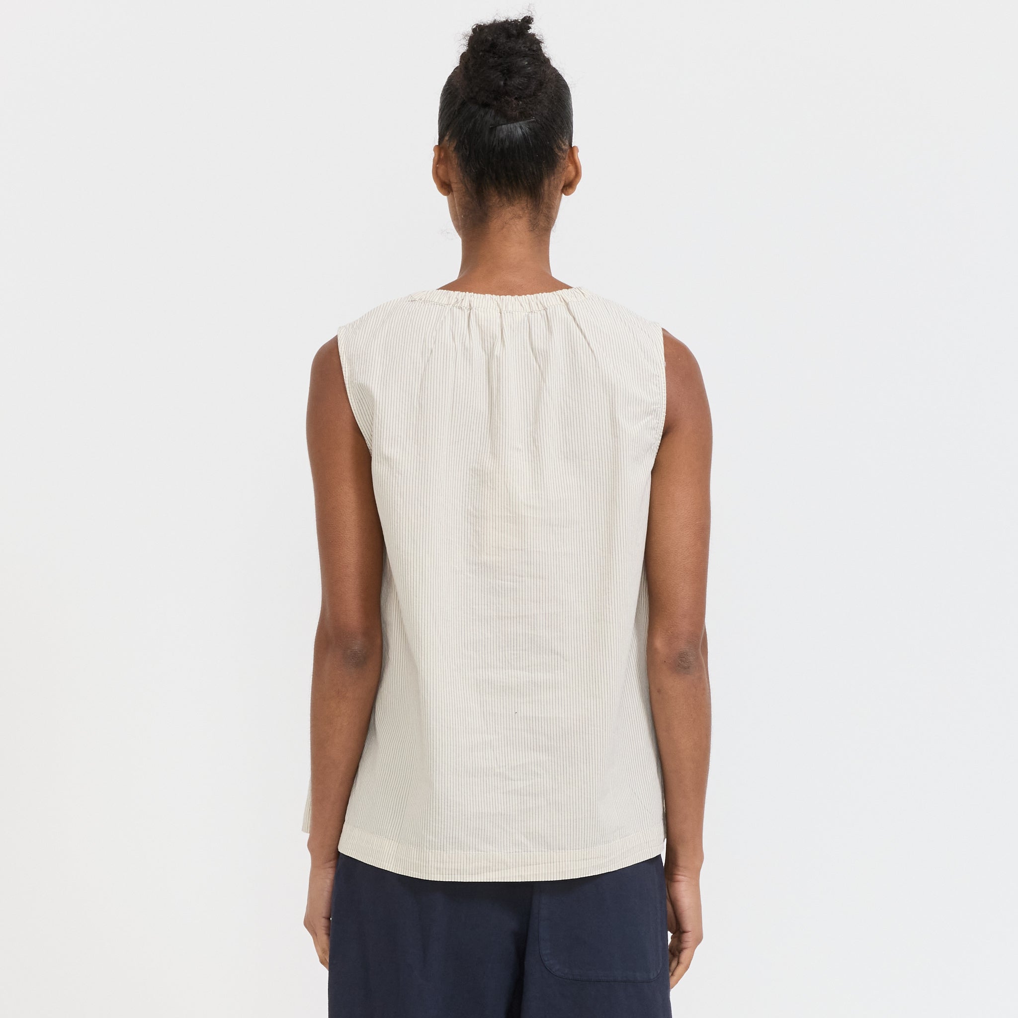 Toast | Mini Stripe Cotton Top Sunwashed Blue | Maplestore