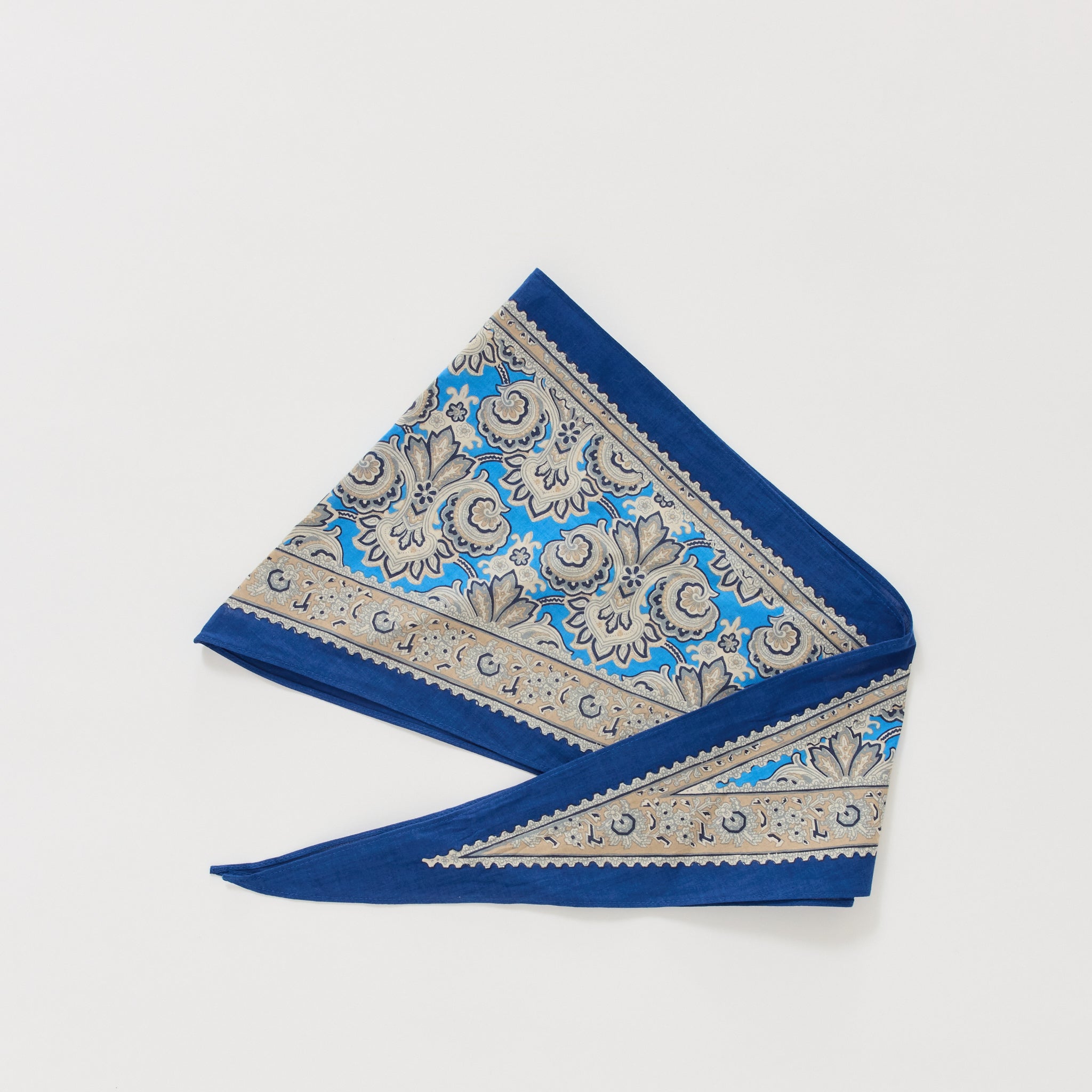 Paisley Print Cotton Bandana Ink Blue