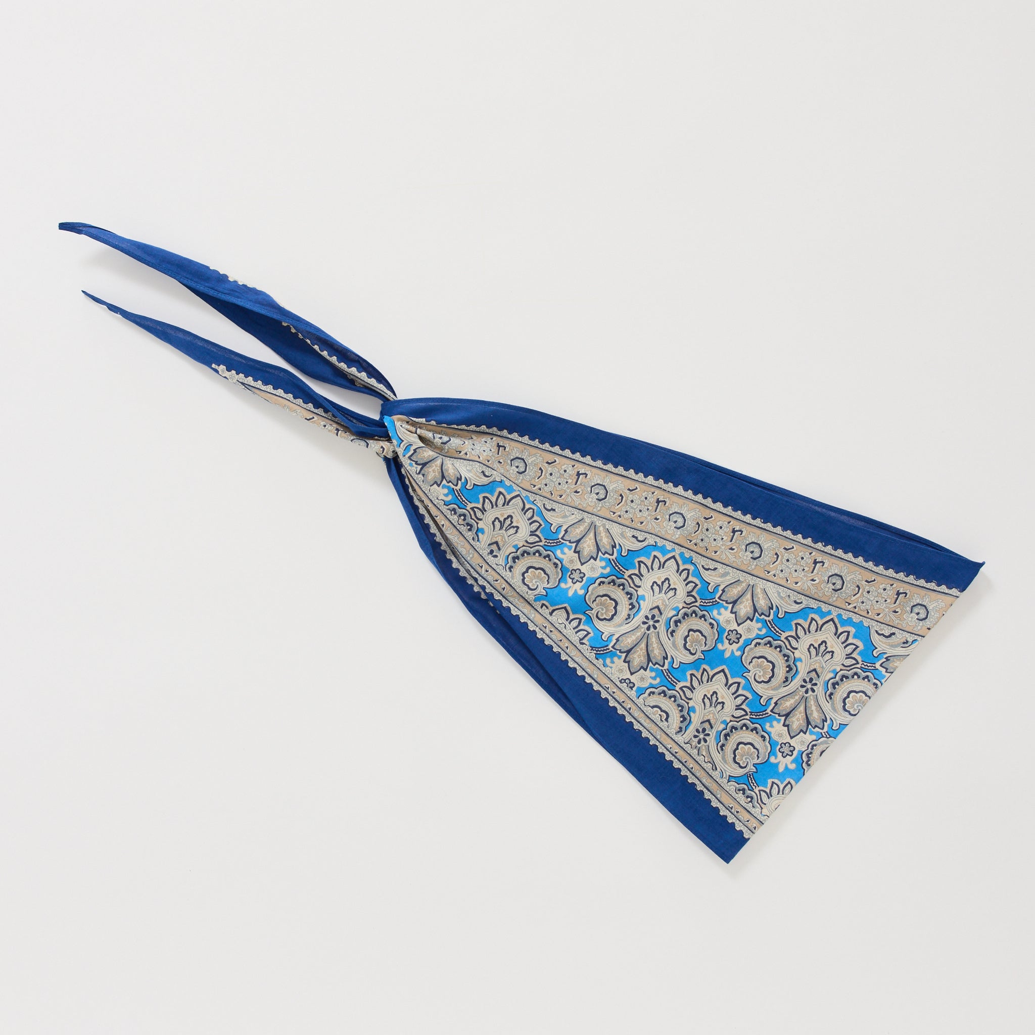 Paisley Print Cotton Bandana Ink Blue