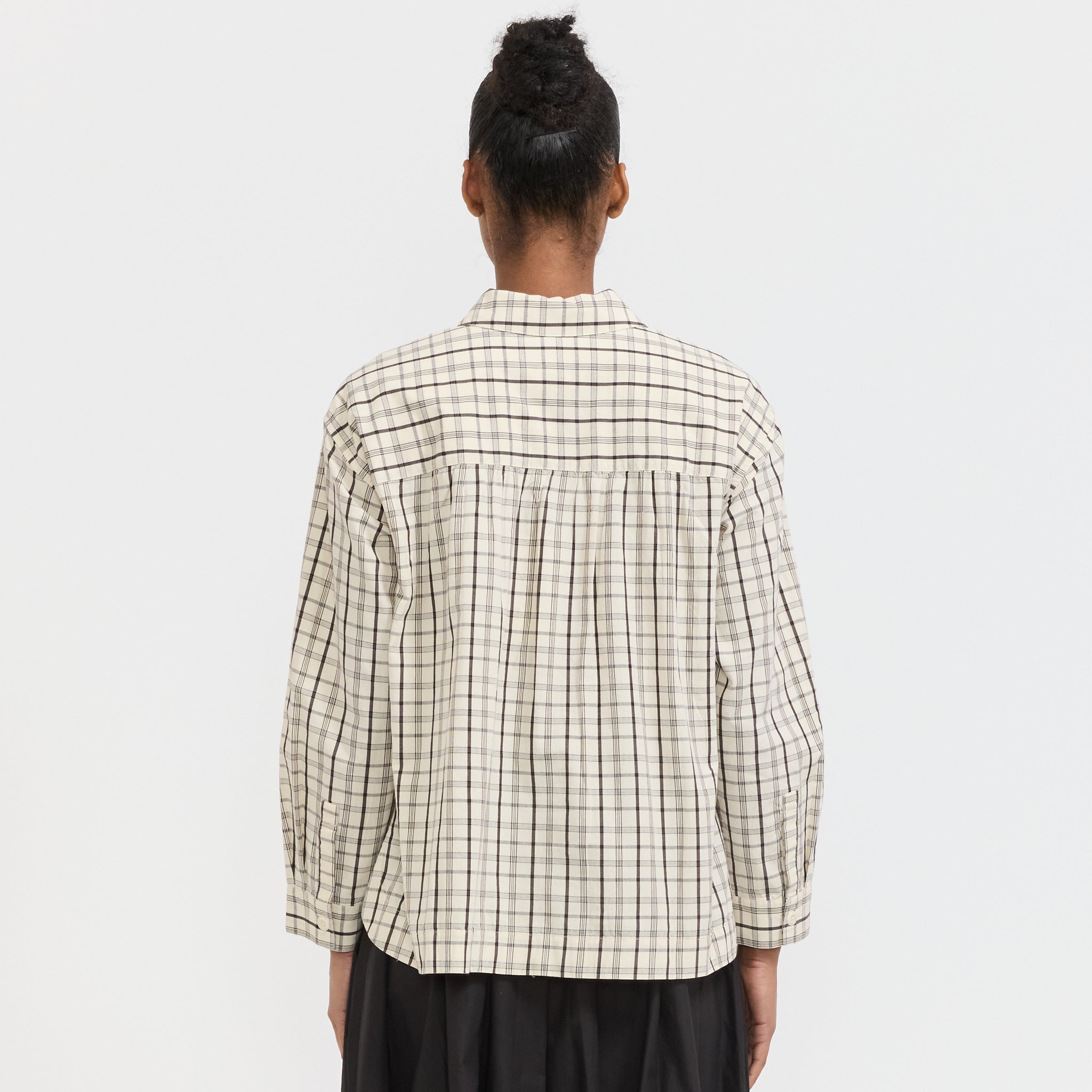 Toast | Half Placket Check Cotton Shirt Ecru/Rich Soil | Maplestore