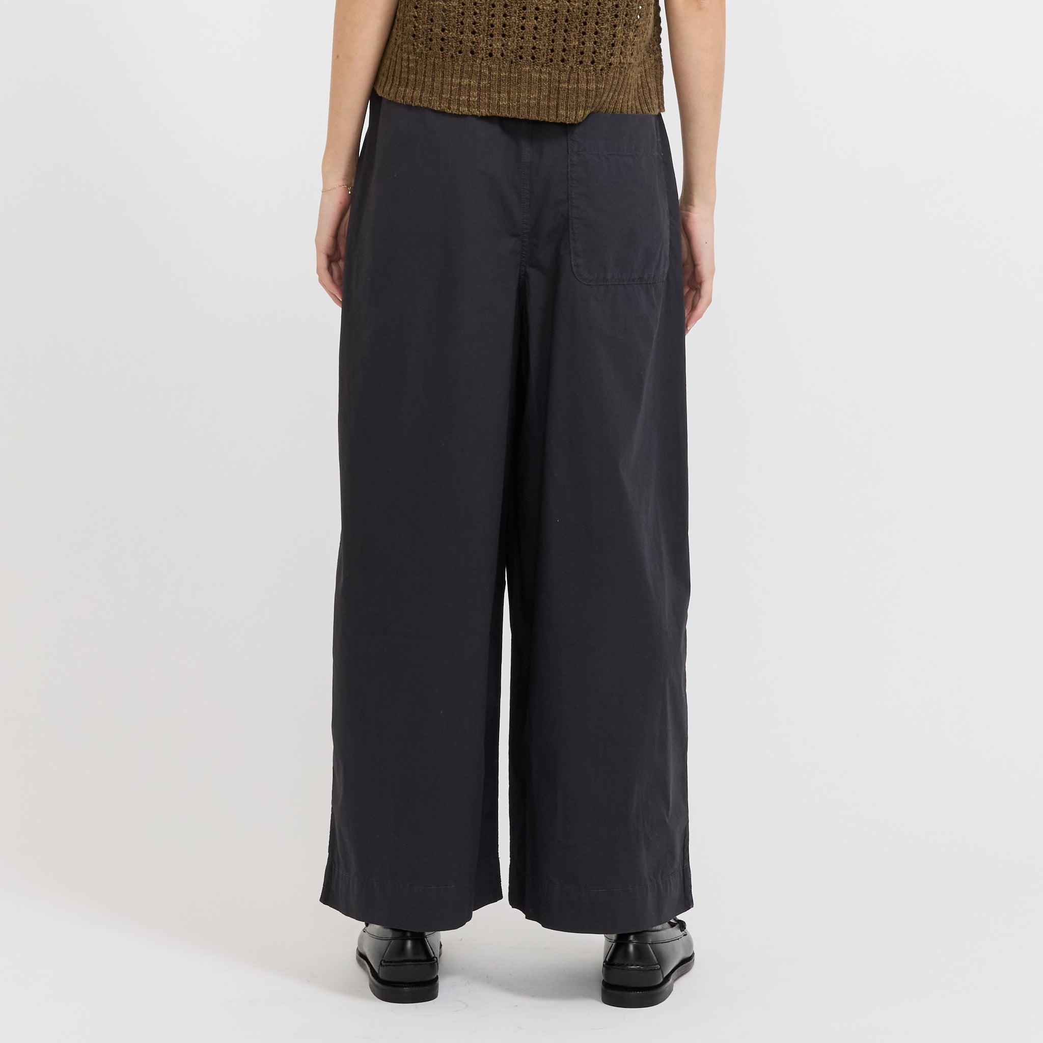 Toast | Pleated Pull On Cotton Poplin Trousers Slate | Maplestore