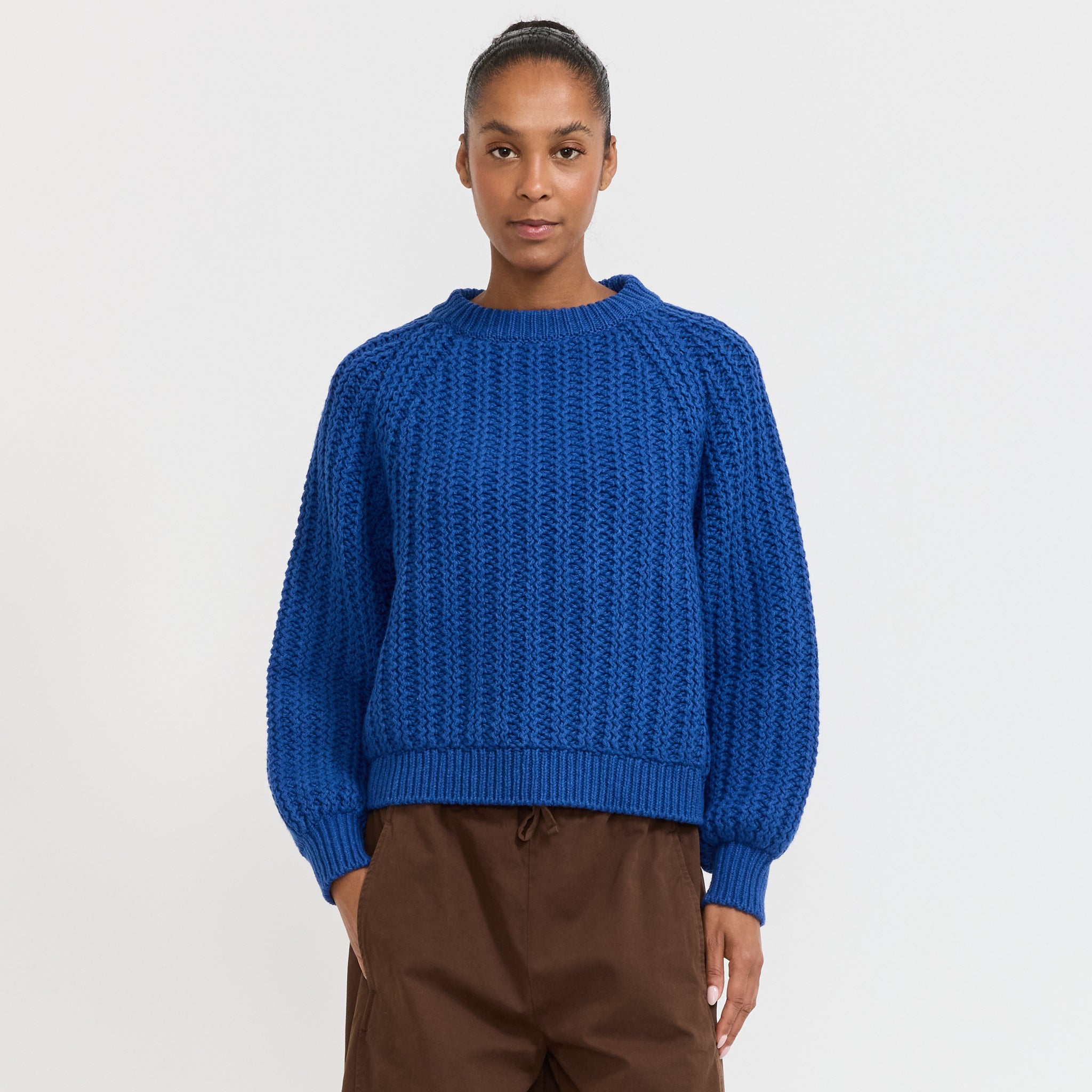 Toast | Racked Rib Wool Cotton Sweater Cobalt | Maplestore