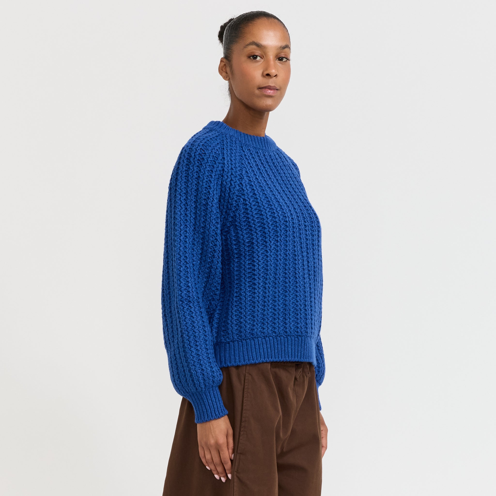 Toast | Racked Rib Wool Cotton Sweater Cobalt | Maplestore