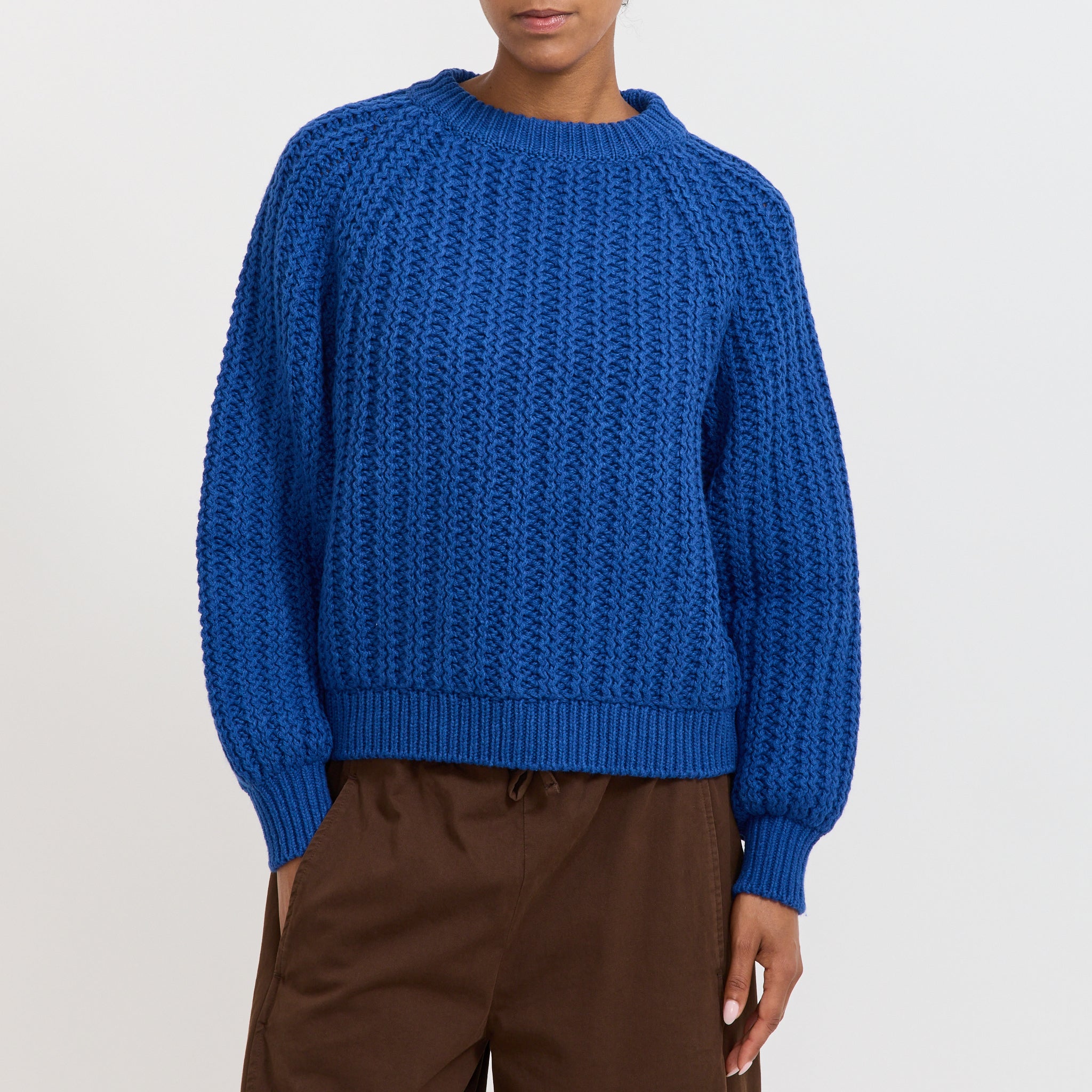 Toast | Racked Rib Wool Cotton Sweater Cobalt | Maplestore
