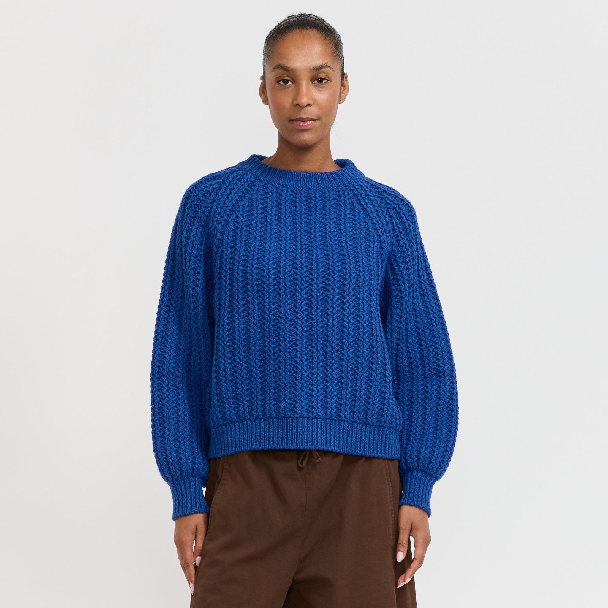 Toast | Racked Rib Wool Cotton Sweater Cobalt | Maplestore