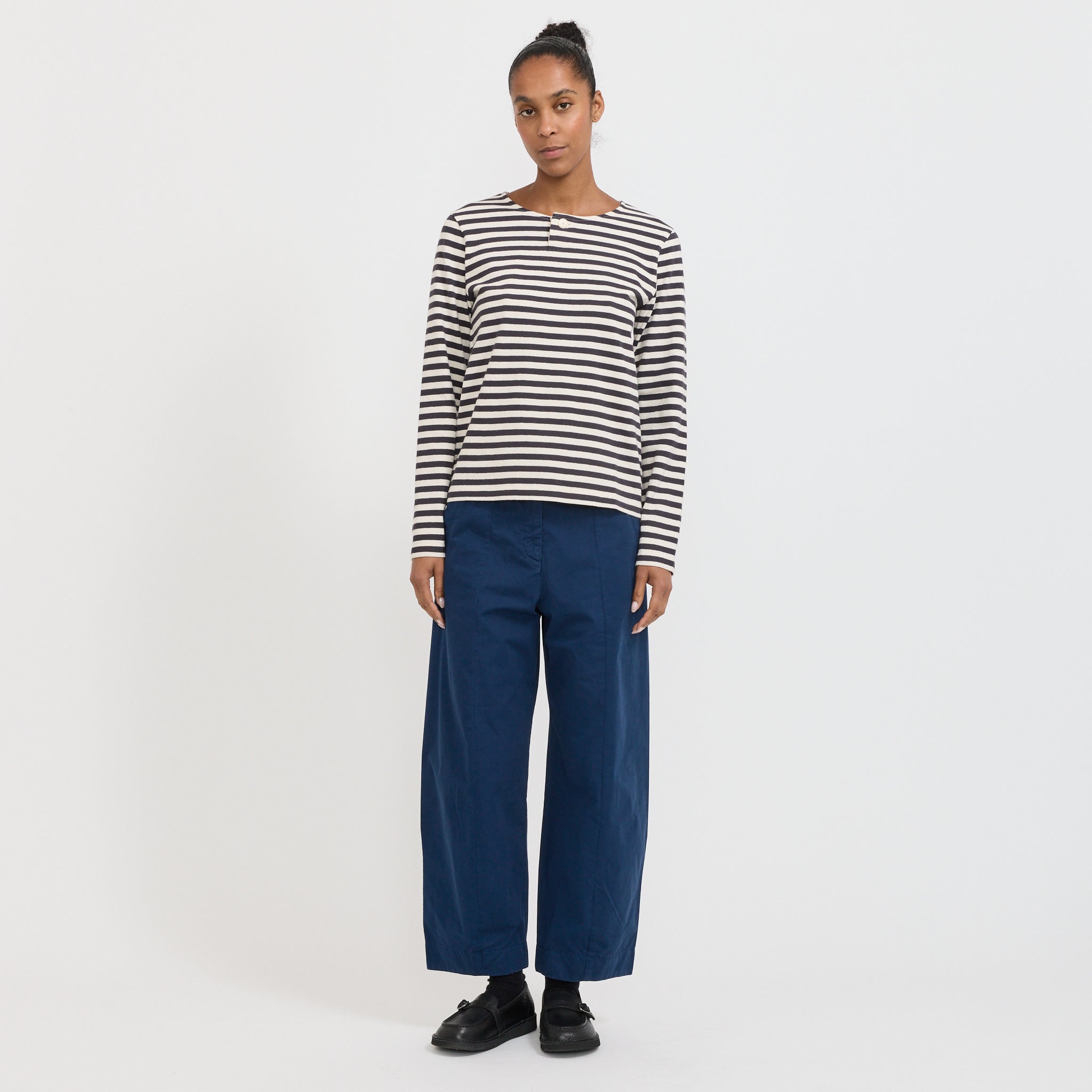 Toast | Sculpted Organic Cotton Twill Trousers Mid Blue | Maplestore