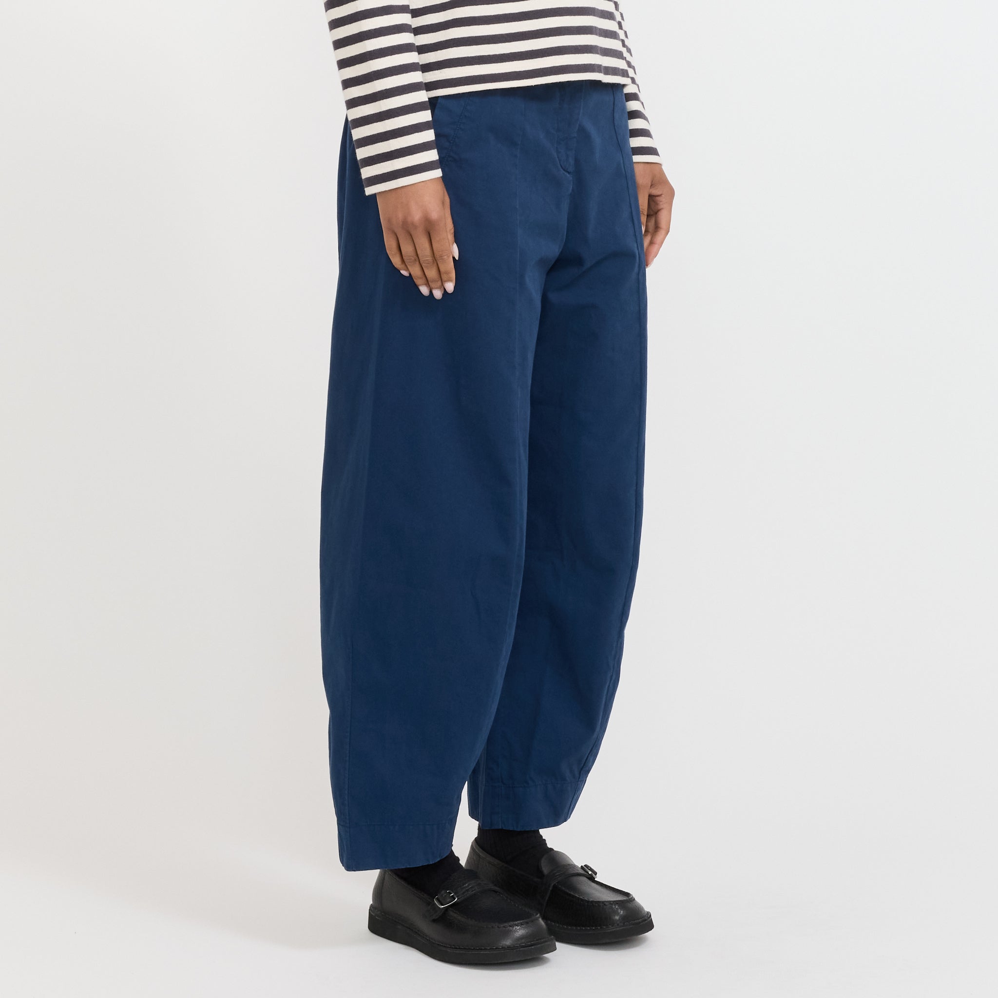Toast | Sculpted Organic Cotton Twill Trousers Mid Blue | Maplestore