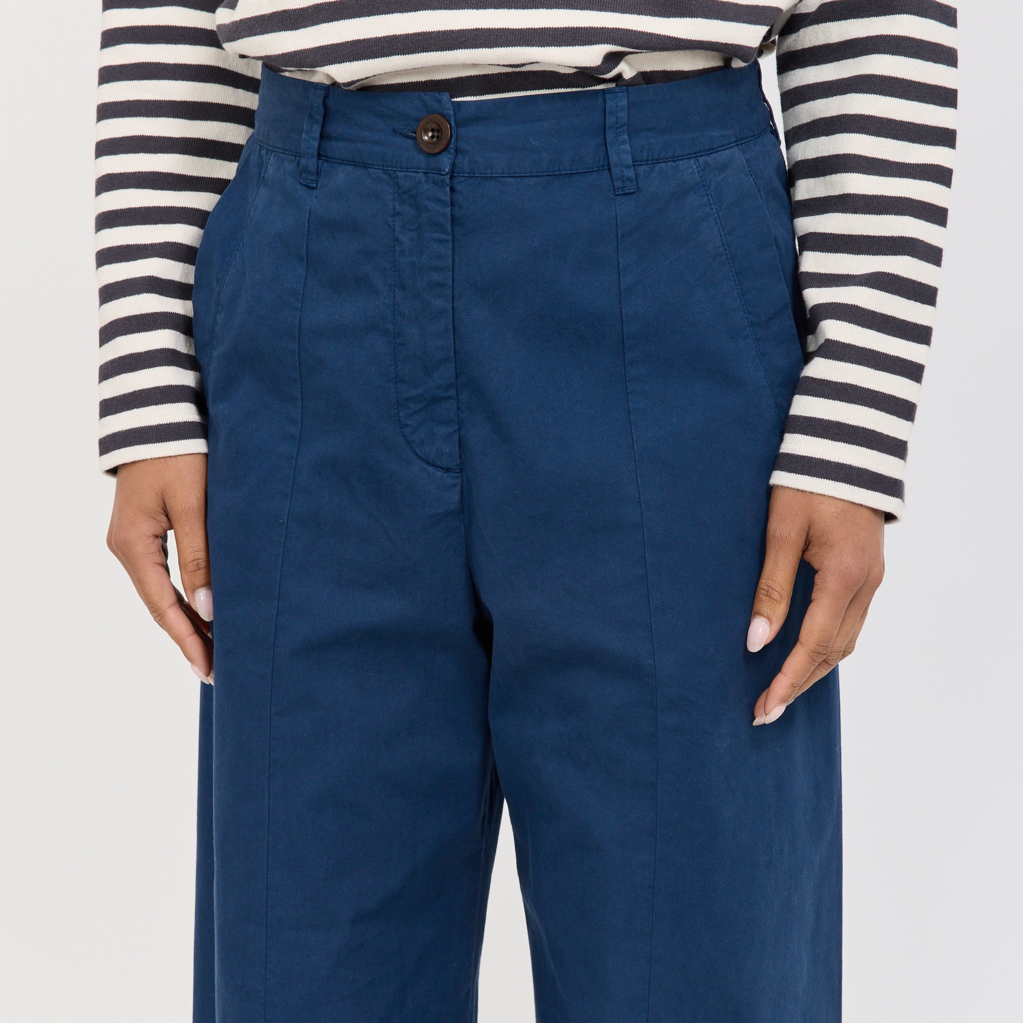 Toast | Sculpted Organic Cotton Twill Trousers Mid Blue | Maplestore