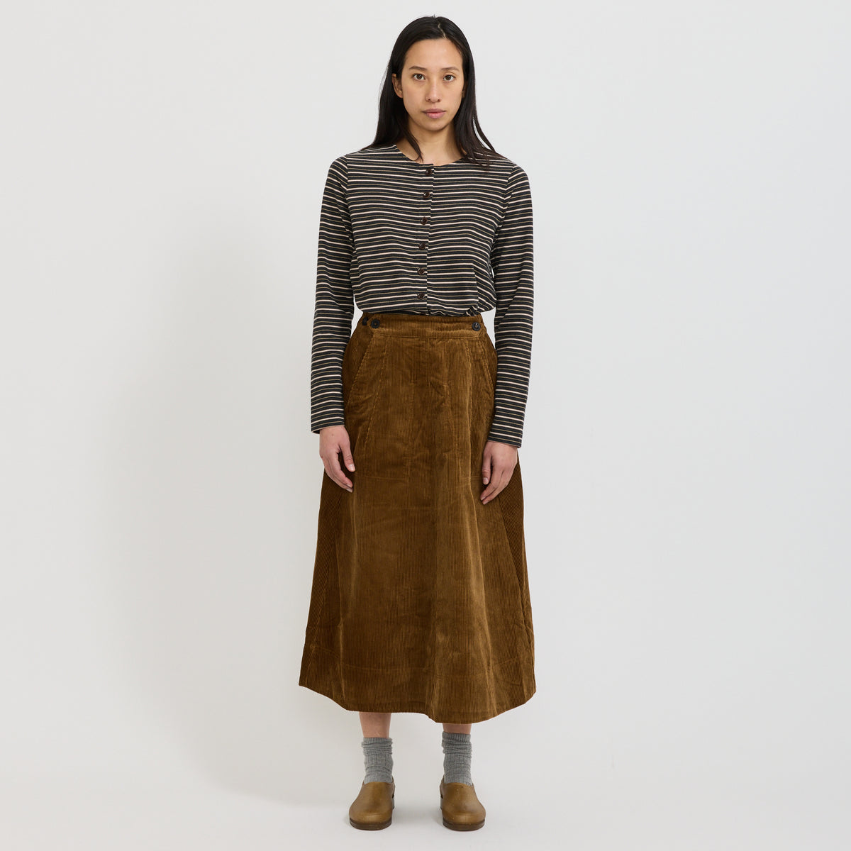 Cord A Line Skirt Golden Amber