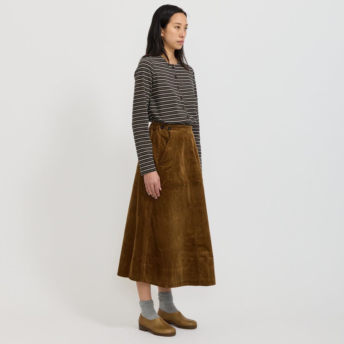 Cord A Line Skirt Golden Amber