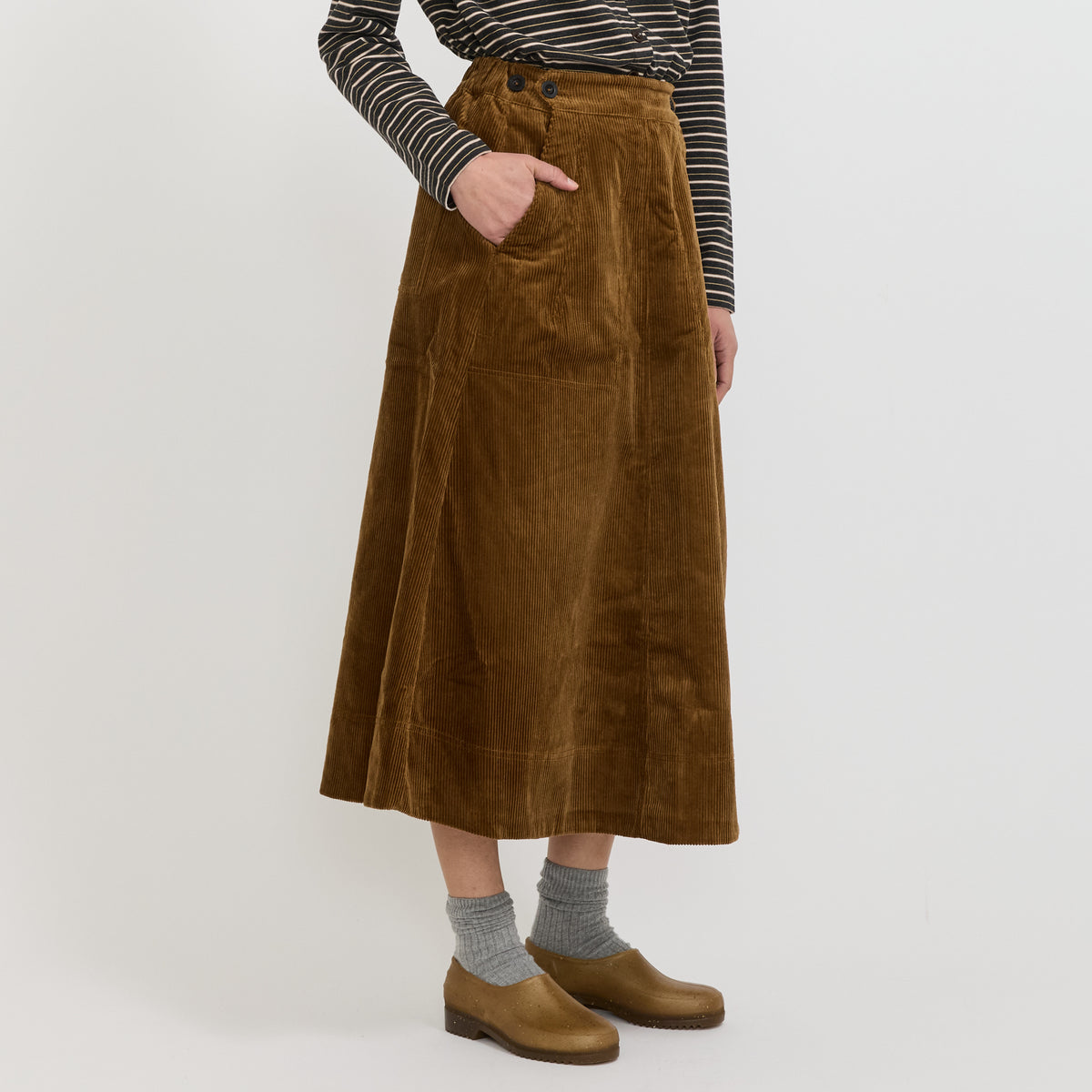 Cord A Line Skirt Golden Amber