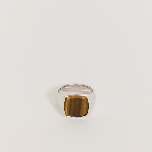 アクセサリー Tom wood cushion ring tiger eye size60 Tom Wood Silver Sterling Silver Cushion Tiger Eye Ring