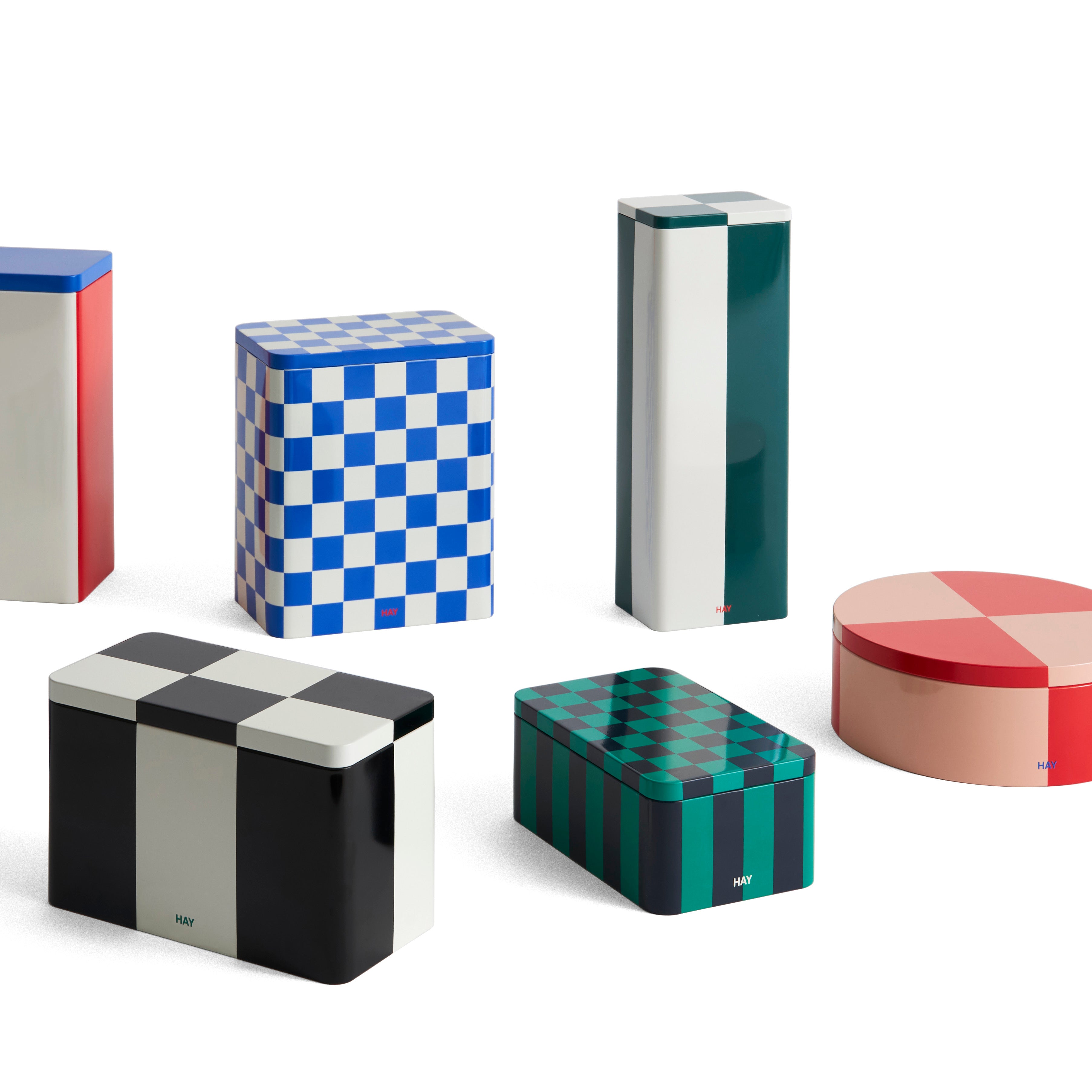 Tin Container Slim Green/Off White