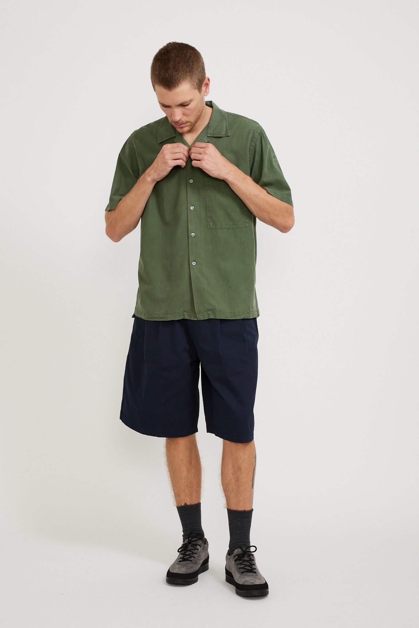 Universal Works | Camp II Shirt Gardenia Lycot Birch | Maplestore