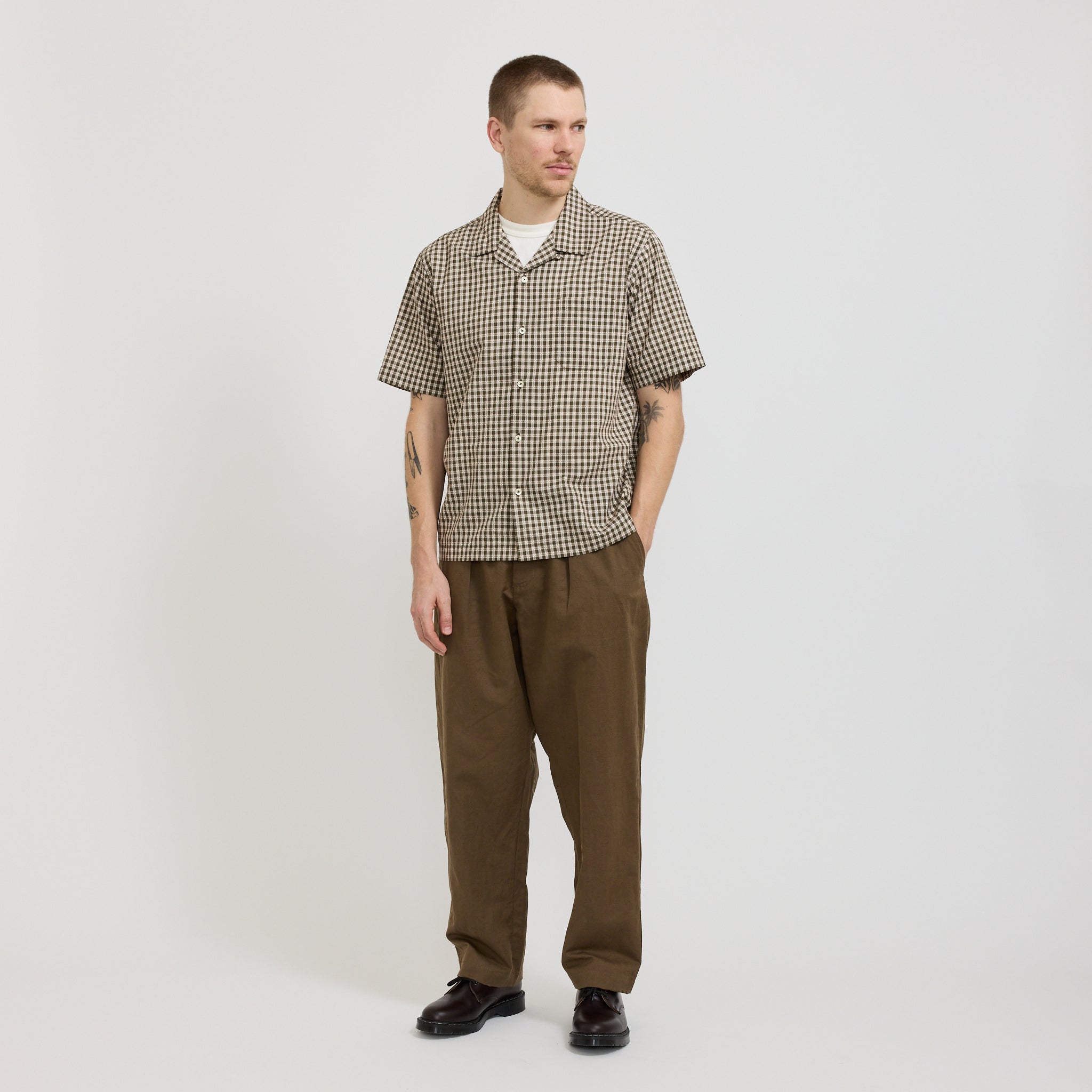 Road Shirt Dobby Check Olive