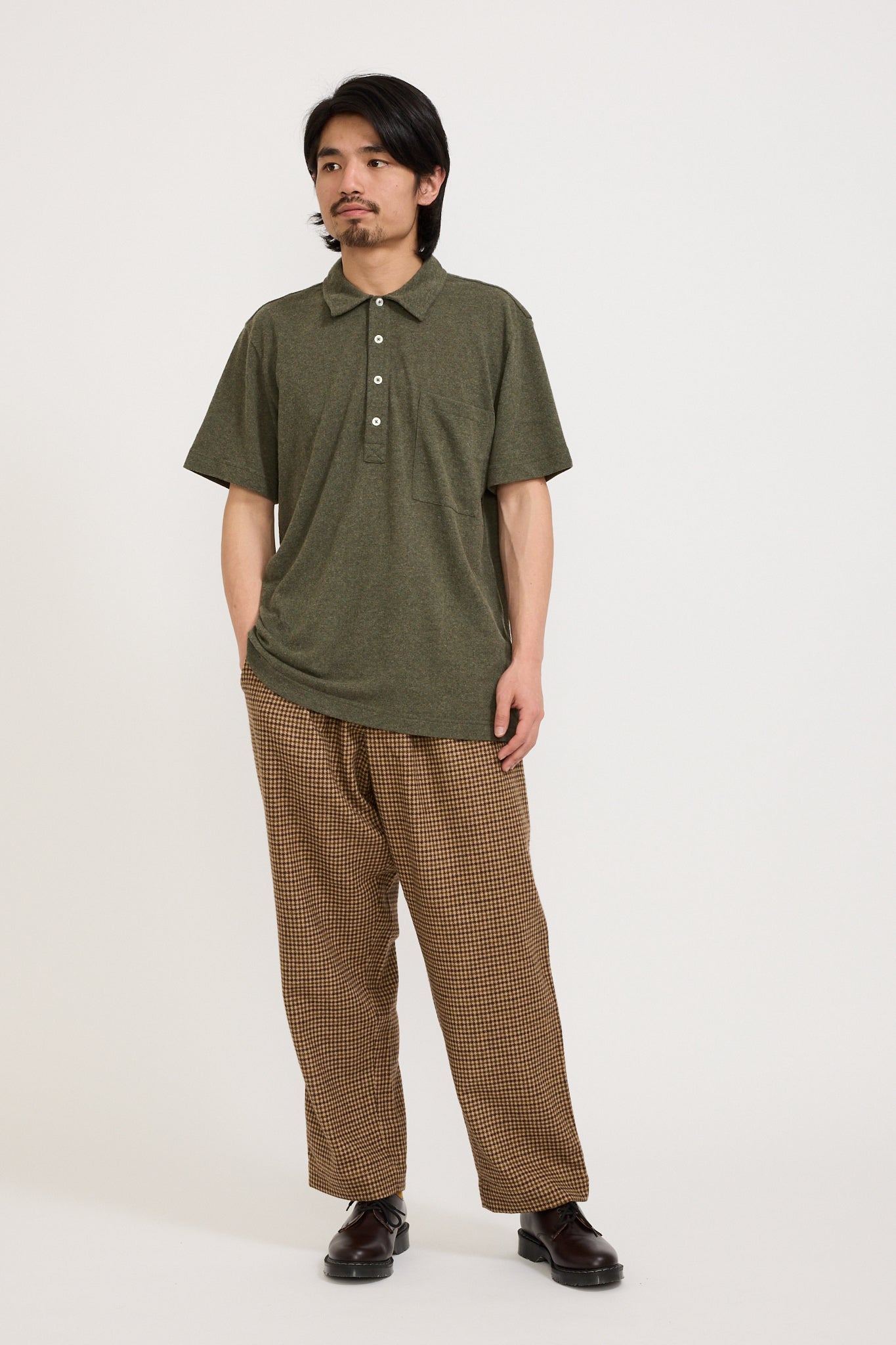 Universal Works | Oxford Pant Houndstooth Tweed Sand | Maplestore