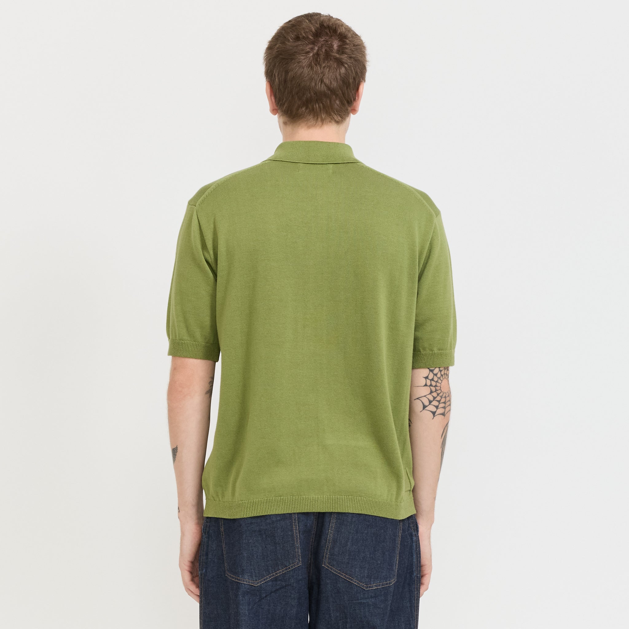 Universal Works | Johnny Knit Shirt Olive | Maplestore