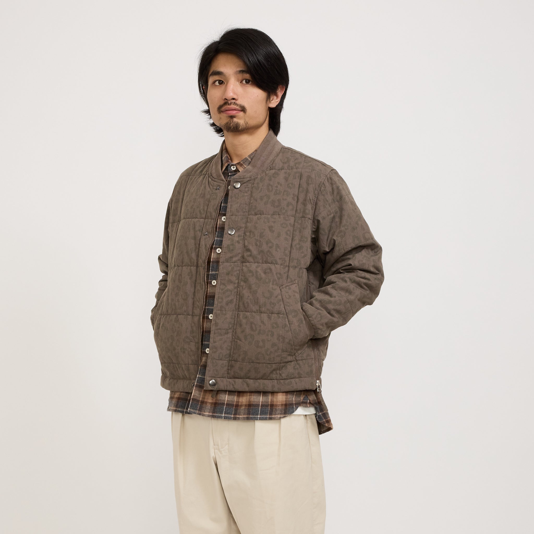 Universal Works | Carlton Jacket Leopard Recycled Polytech Sand | Maplestore
