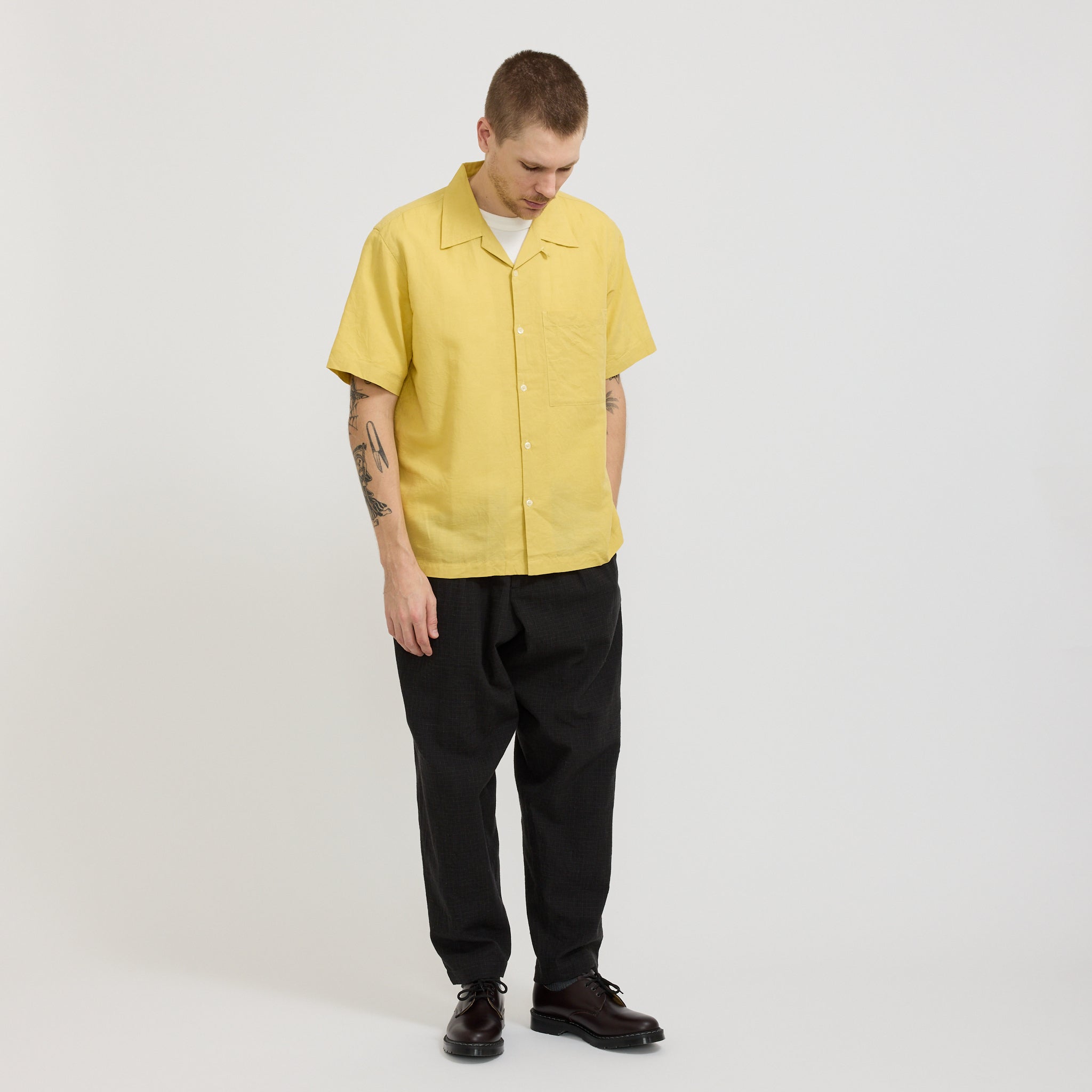 Camp Shirt Linen Cotton Shirting Lemon