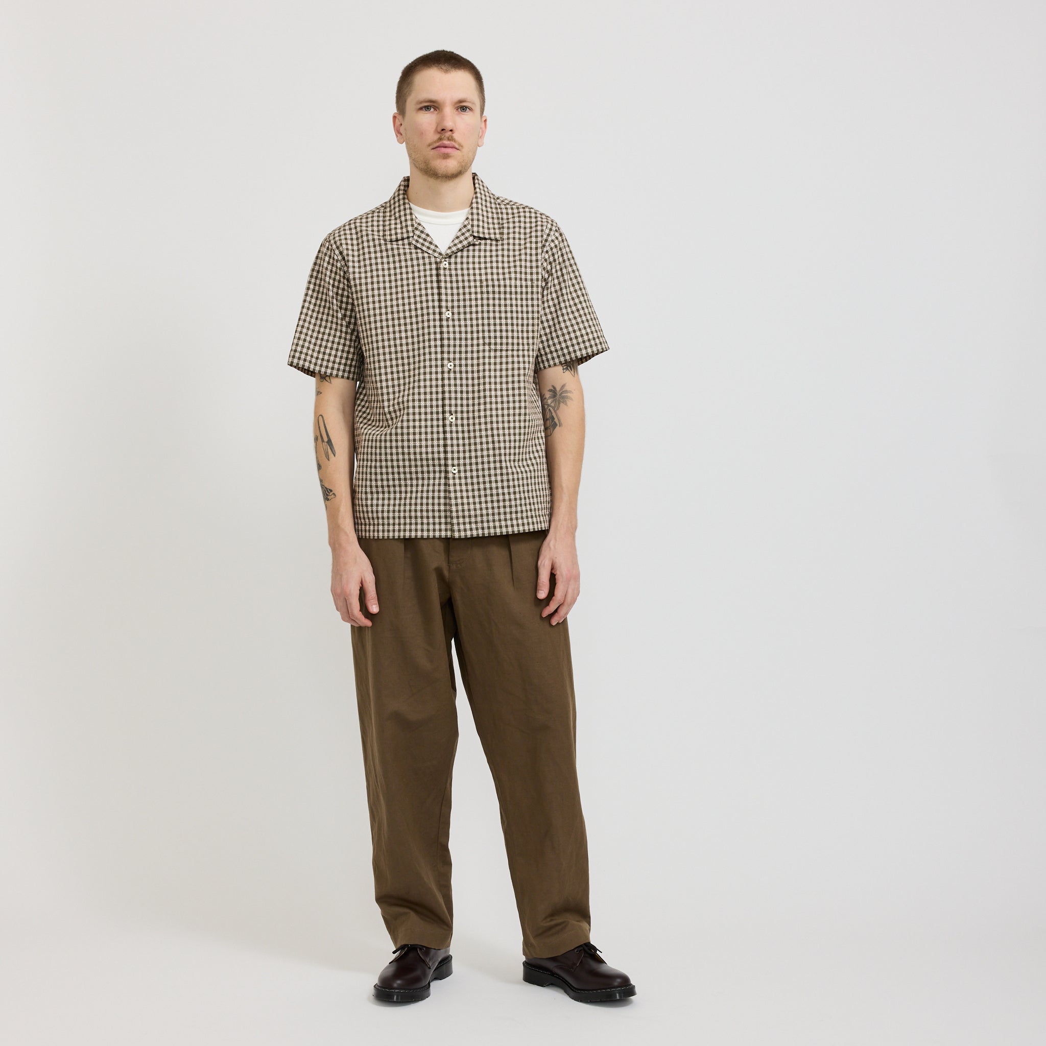 Oxford Pant Linen Slub Weave Khaki