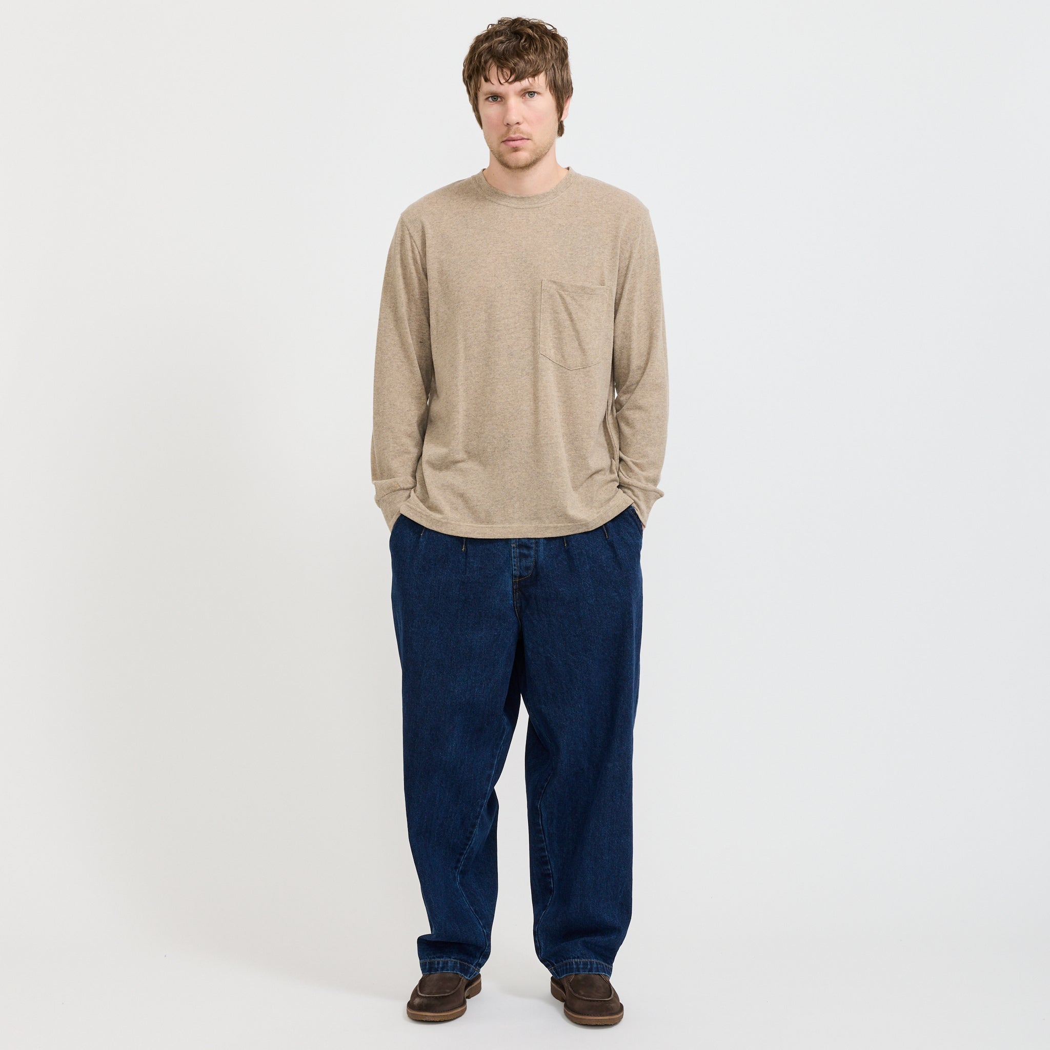 L/S Pocket Tee Dark Sand