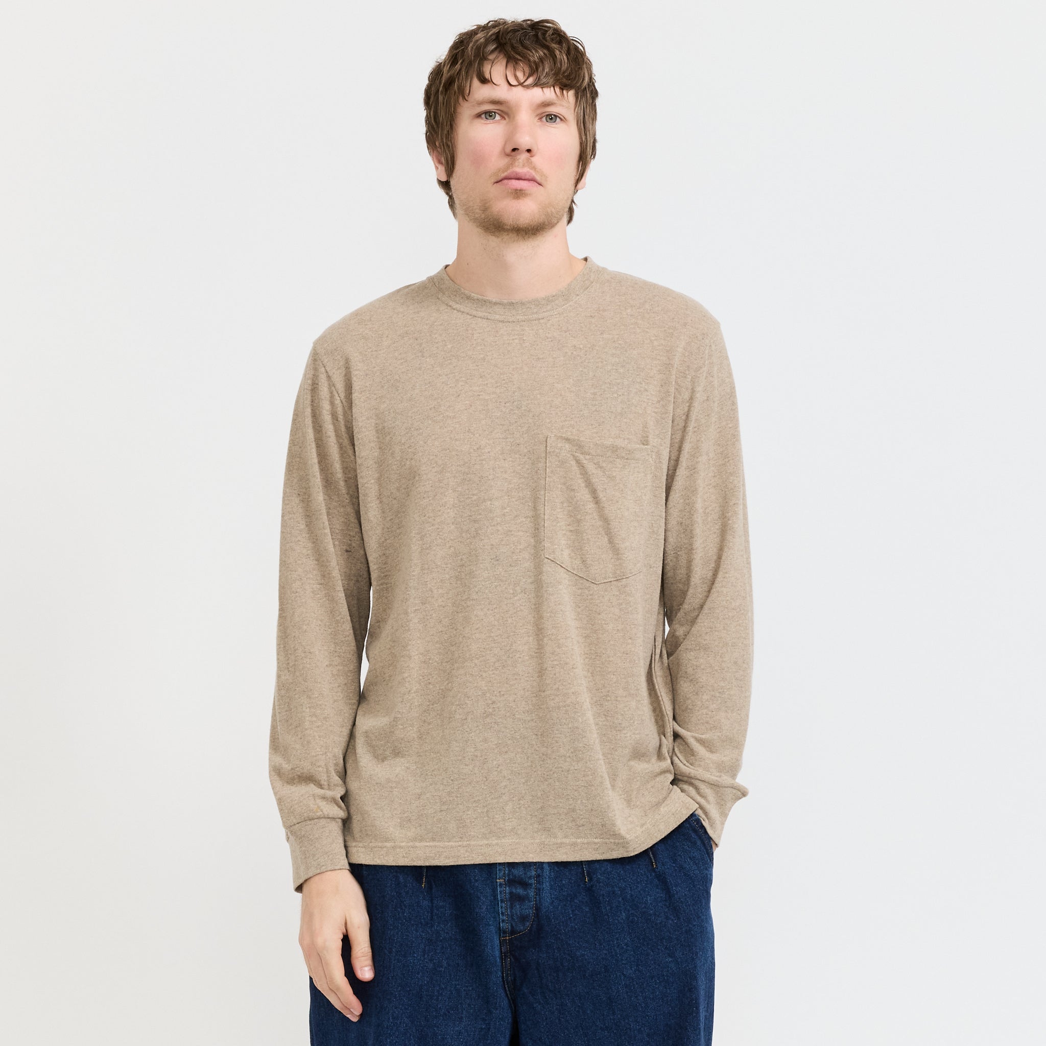 L/S Pocket Tee Dark Sand