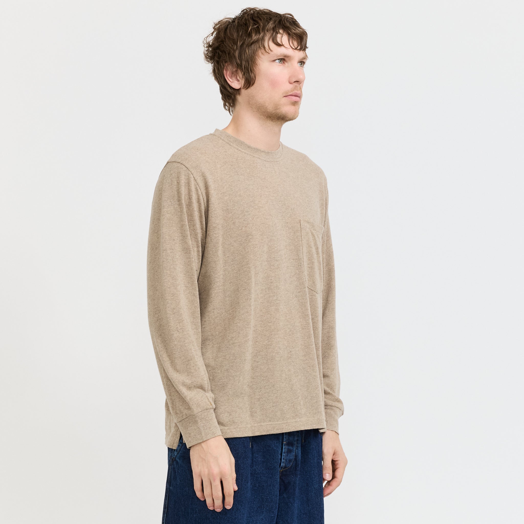 L/S Pocket Tee Dark Sand