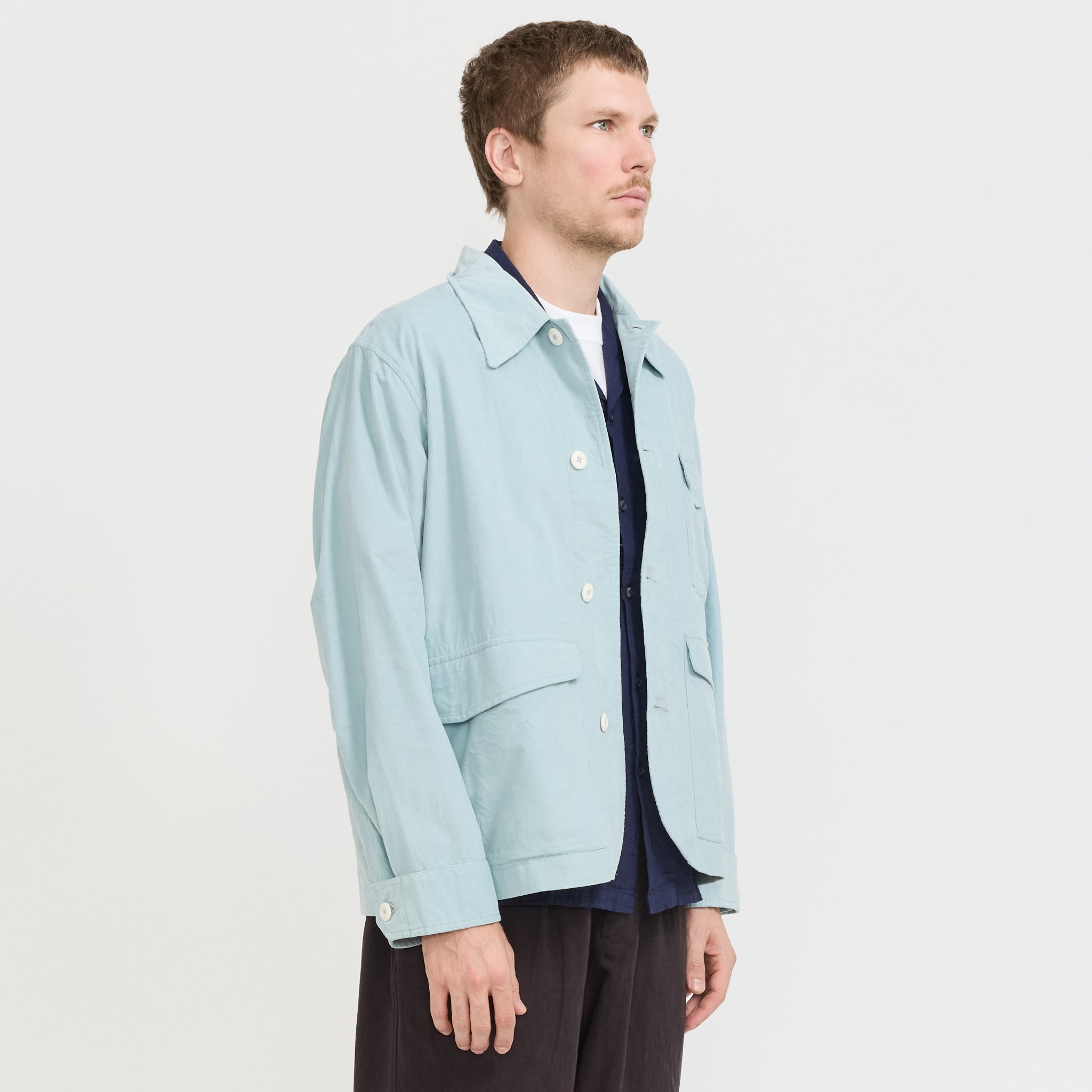 Universal Works | Duty Jacket Aqua Fine Cord | Maplestore