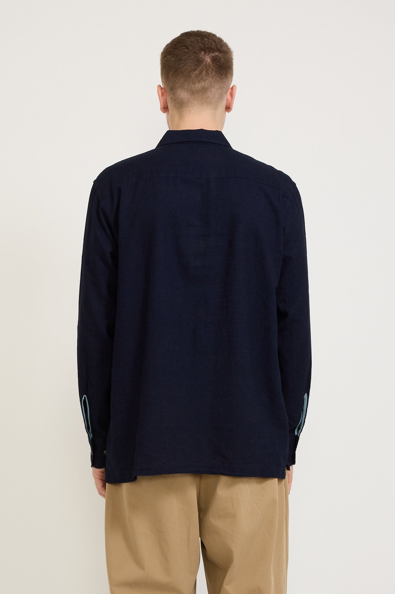 Pullover LS Shirt Ori Linen Mix Indigo