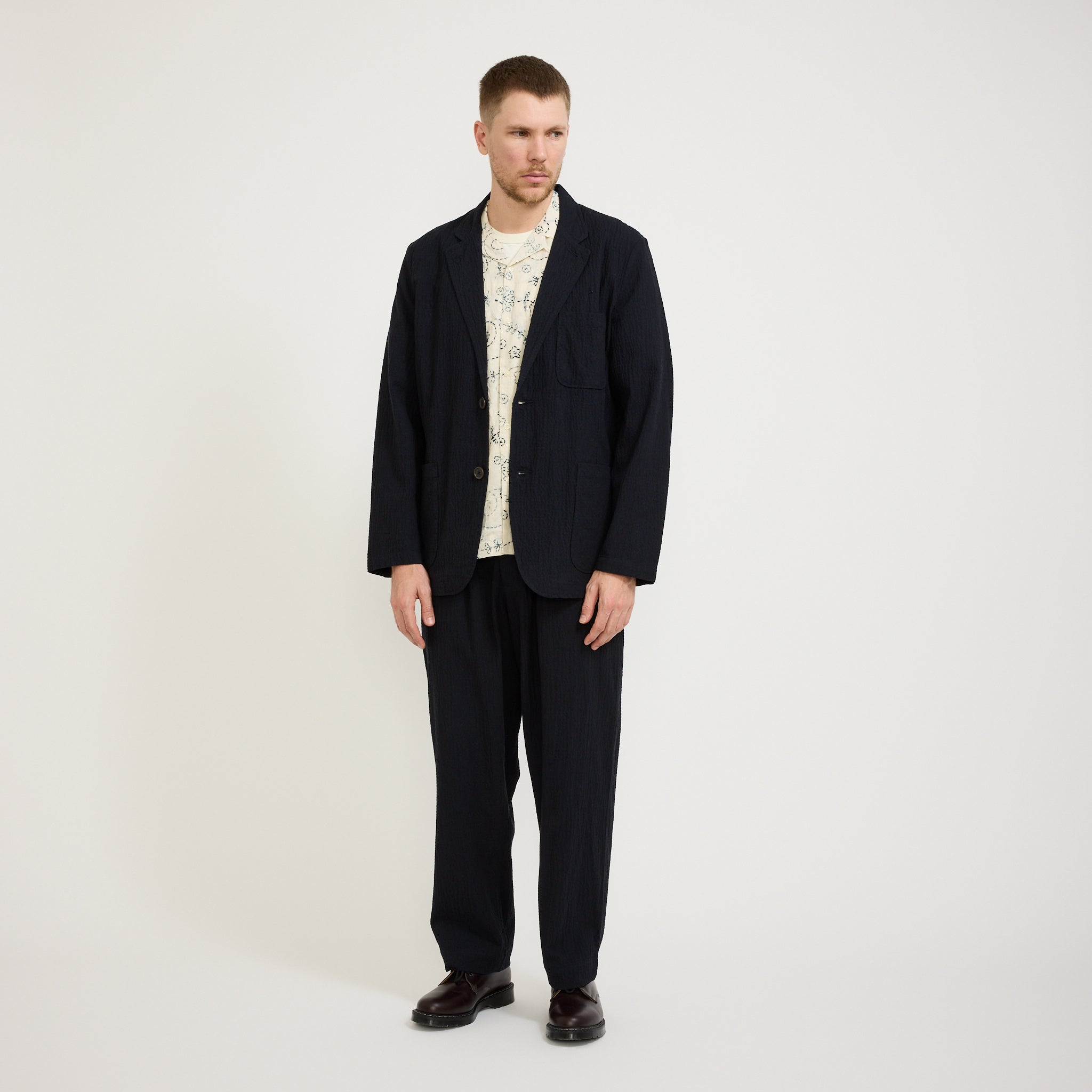 Two Button Jacket Ospina Cotton Dark Navy