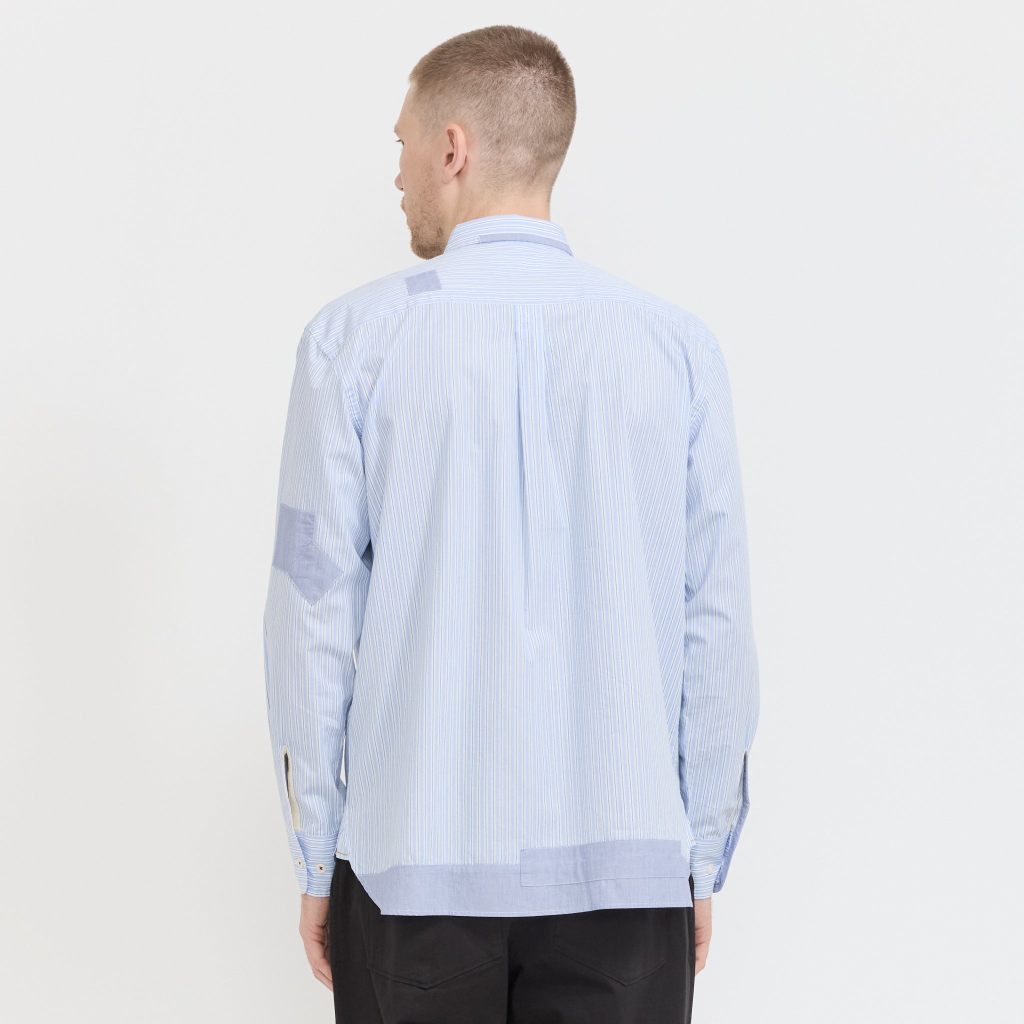 Patched Lazy Day Shirt Office Stripe Blue