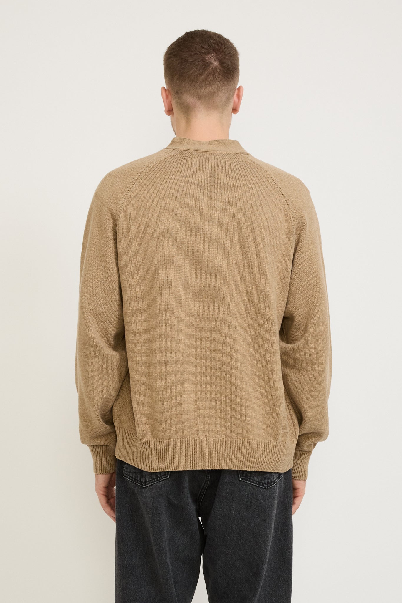 Pocket David Cardigan Cotton Knit Sand