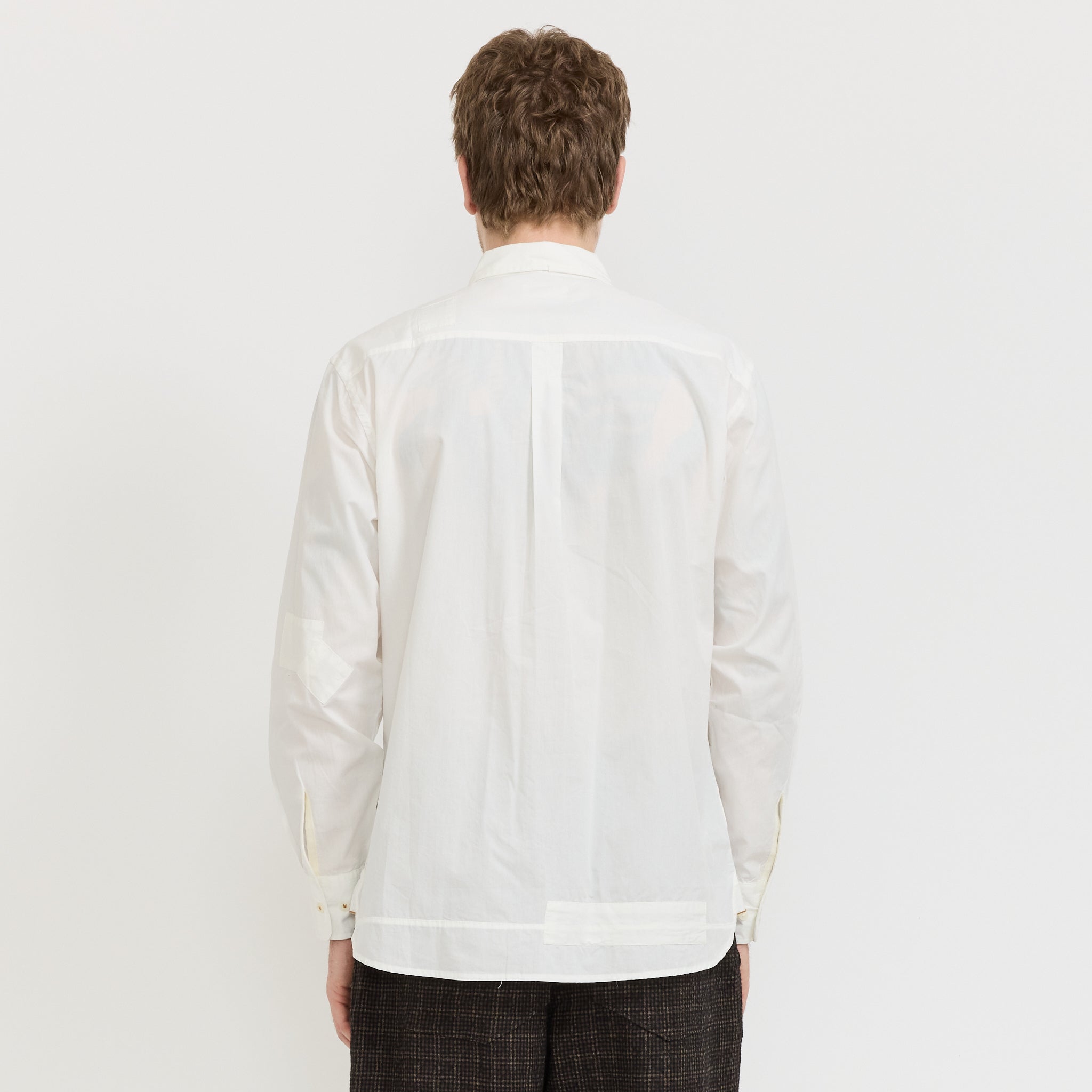 Patched Lazy Day Shirt Poplin White