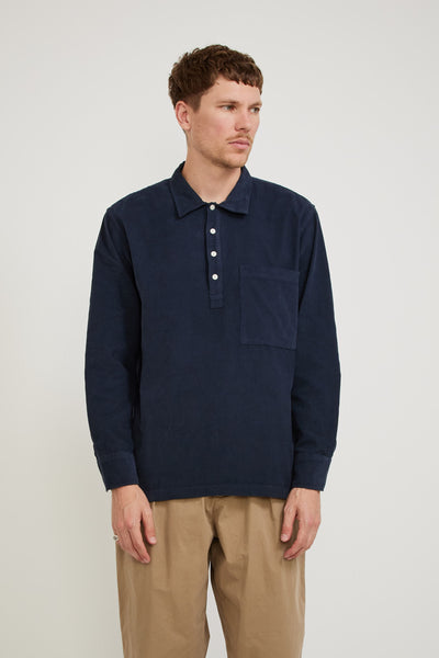 Universal Works | Pullover Shirt Superfine Cord Navy | Maplestore