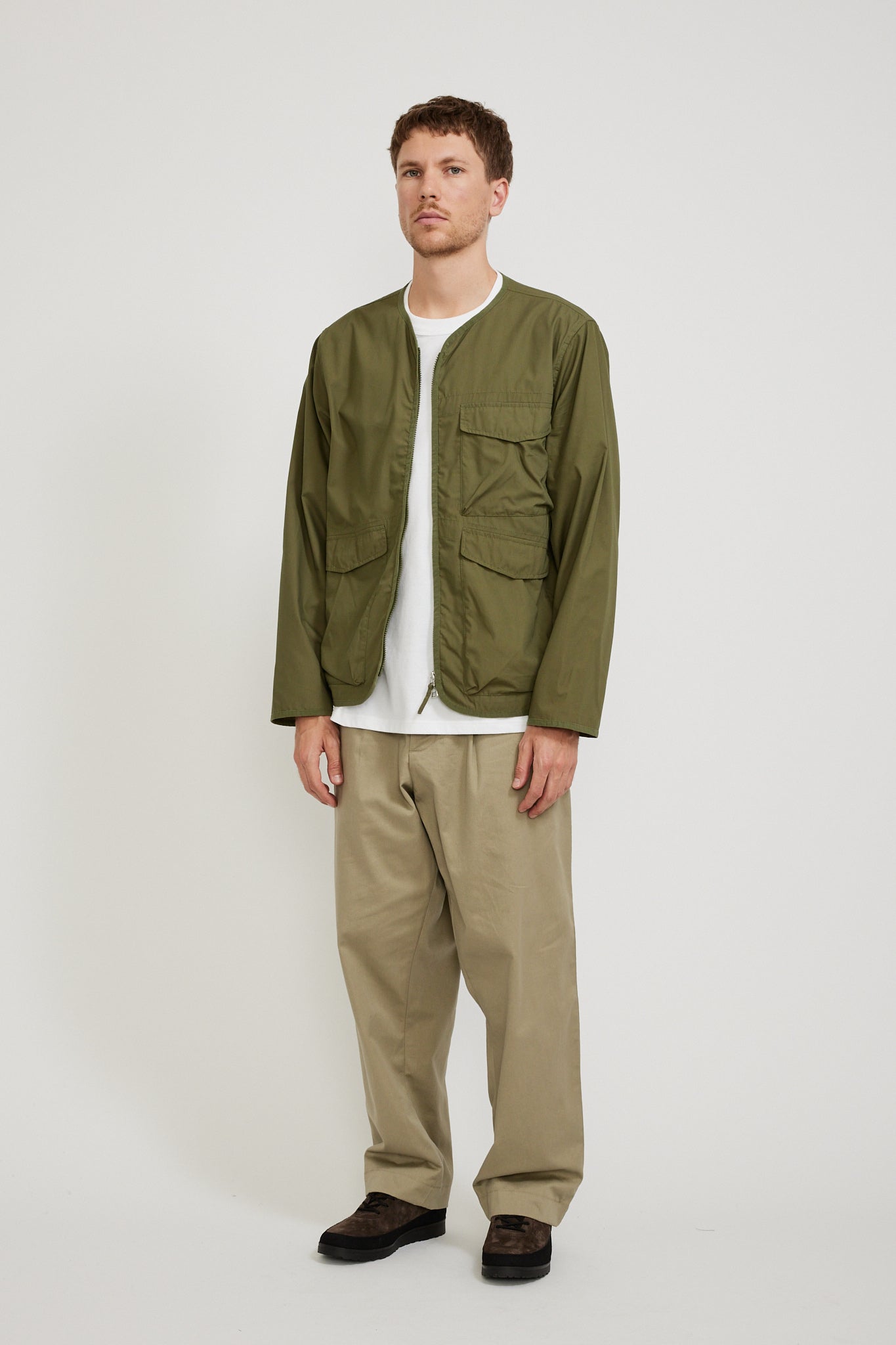 Universal Works | Parachute Liner Jacket Olive Recycled Poly Tech | Maplestore